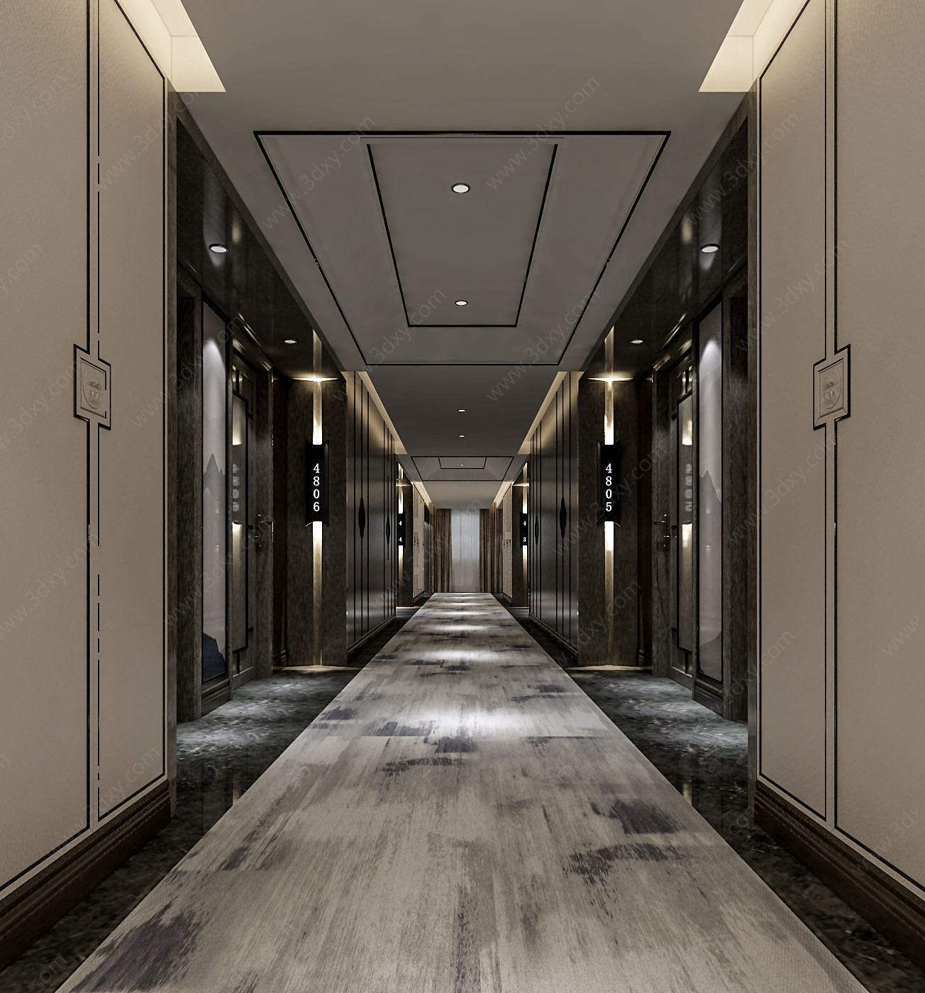 走廊电梯间3D模型