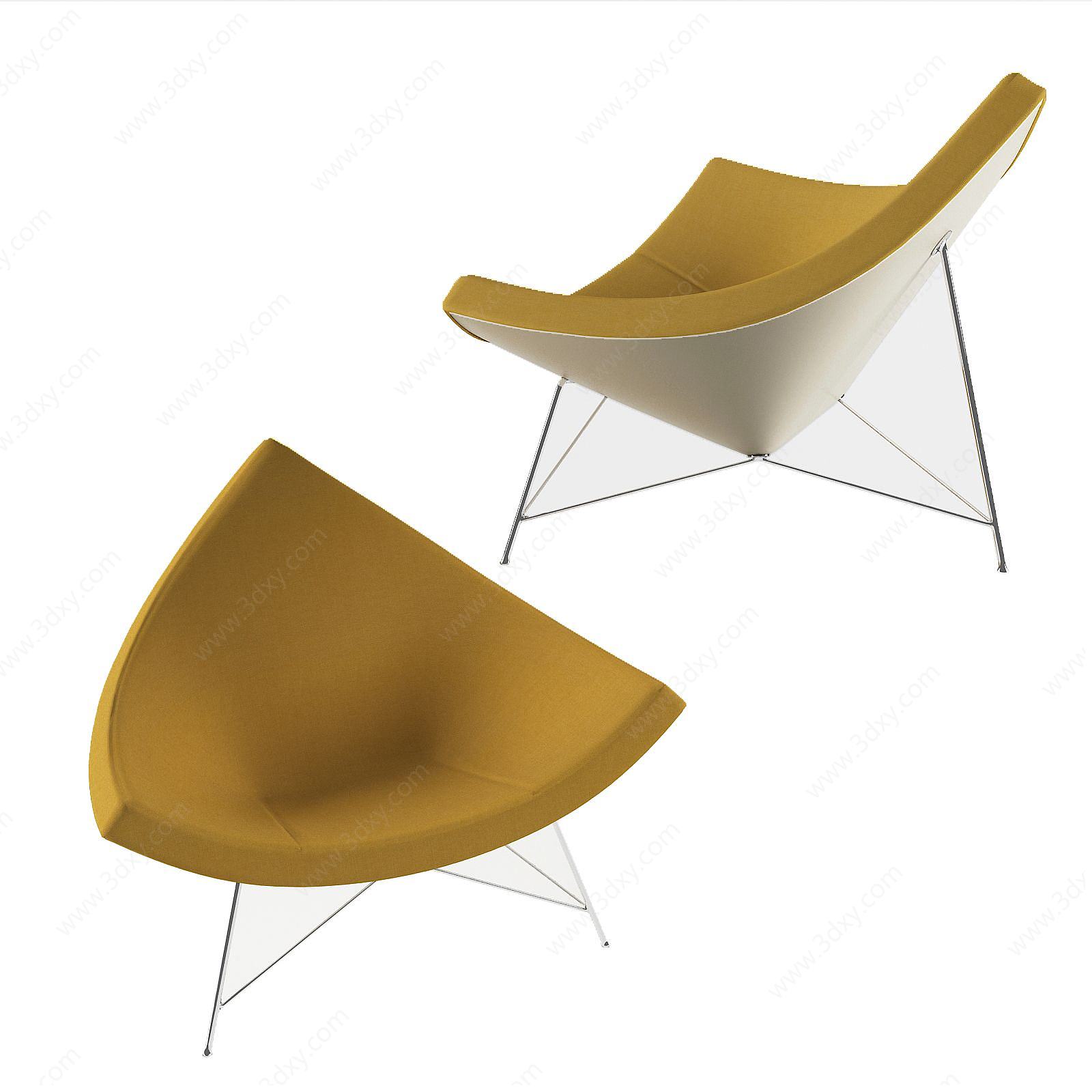 现代休闲三角椅3D模型
