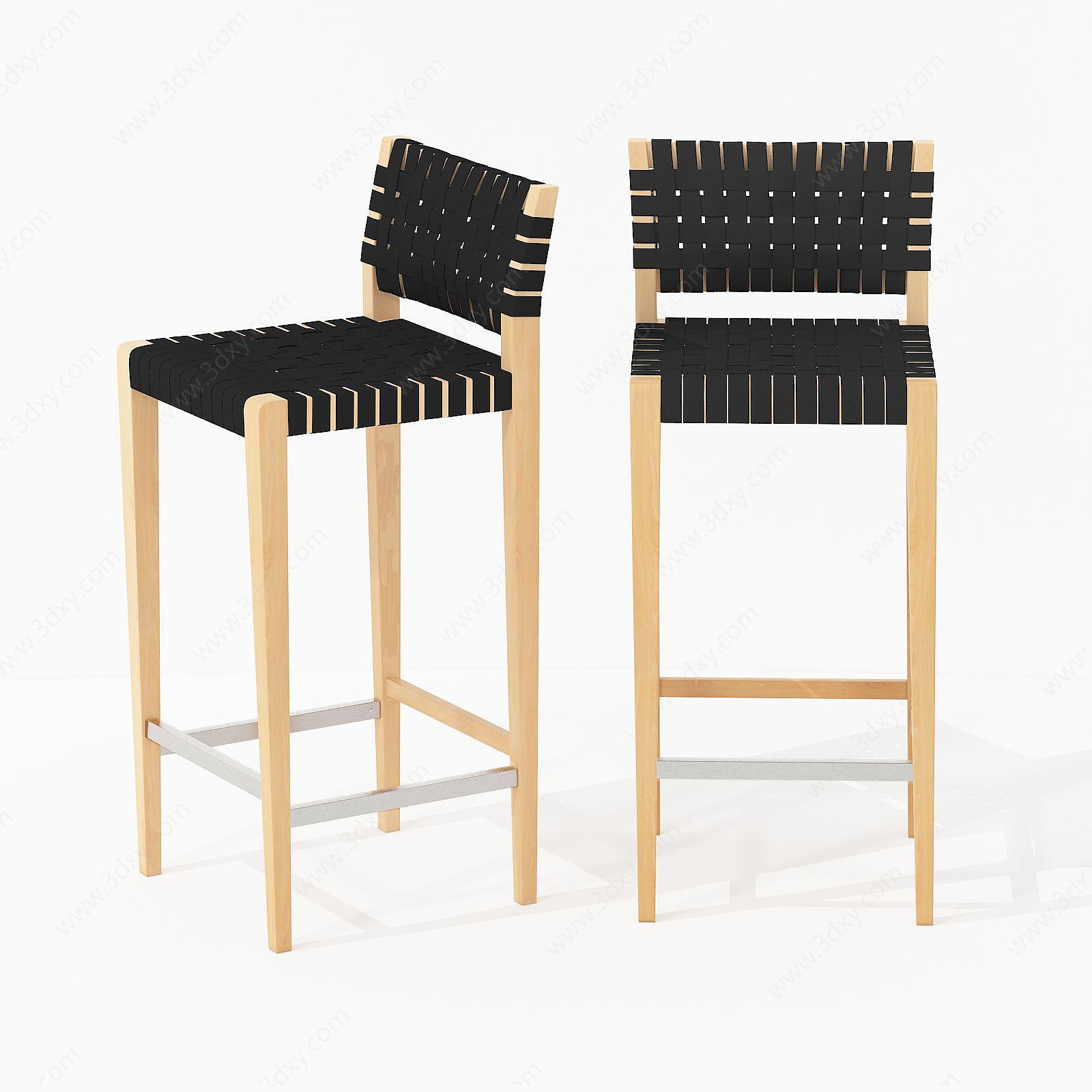 现代编织吧椅3D模型