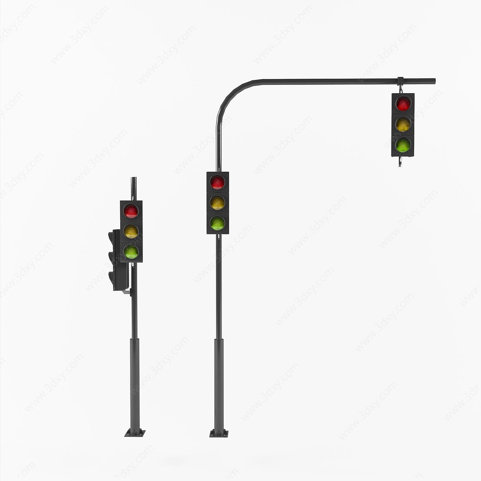 现代交通灯红绿灯3D模型