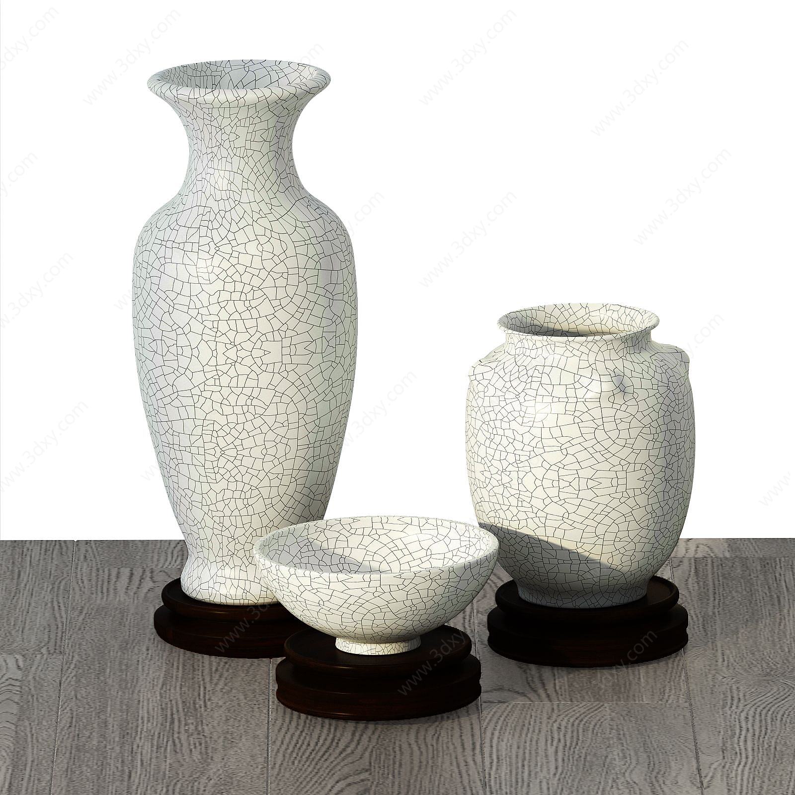 现代裂纹式花瓶3D模型