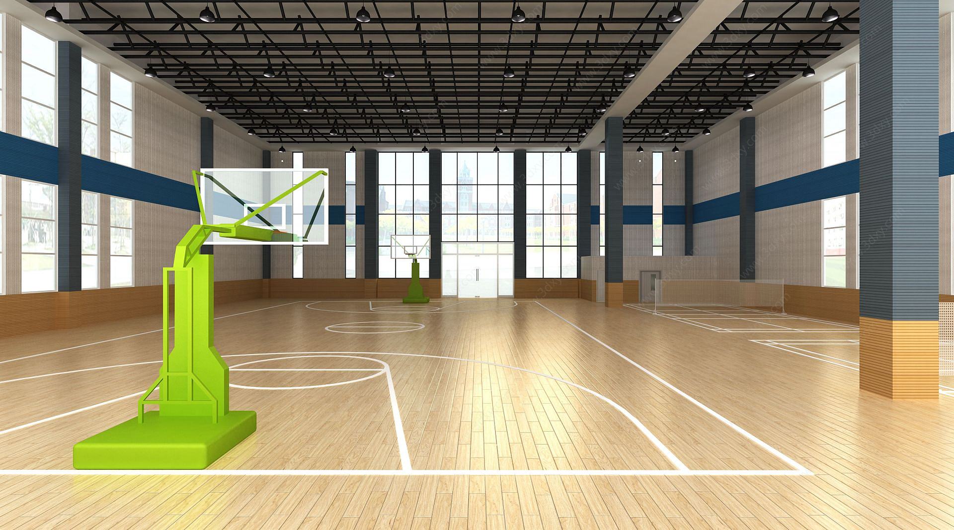 室内篮球馆3D模型