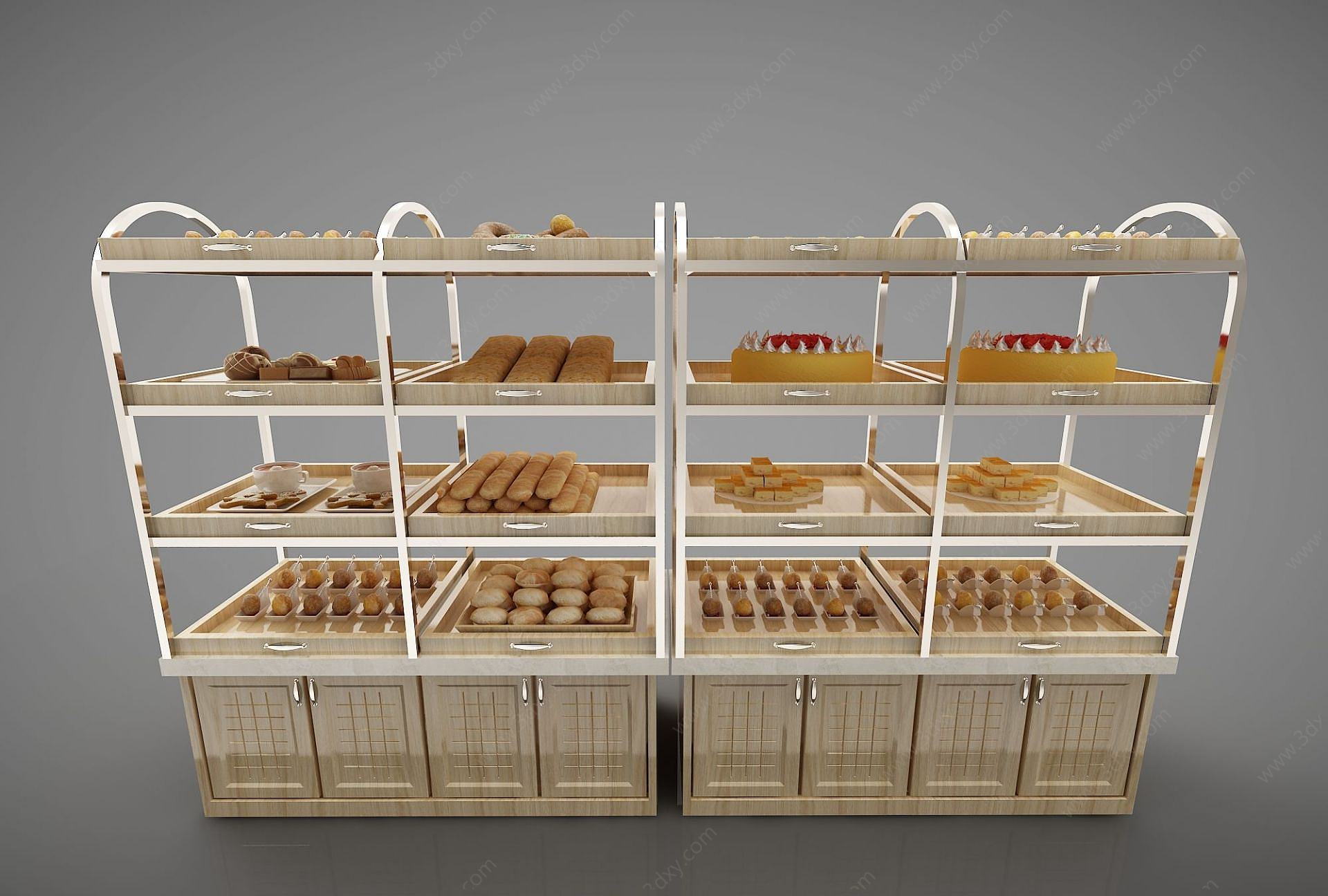 现代风格蛋糕店柜子3D模型