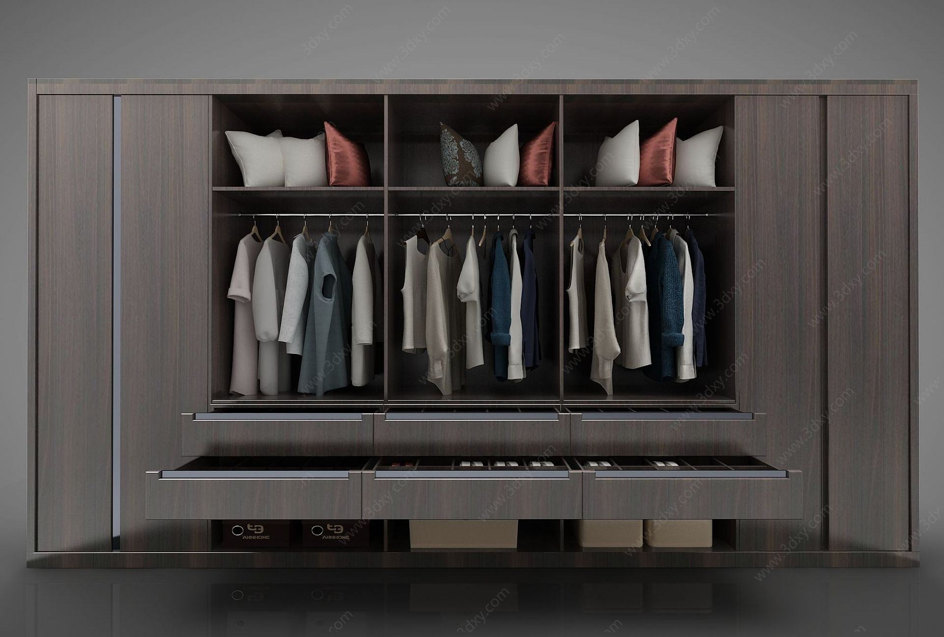 现代风格大衣柜3D模型