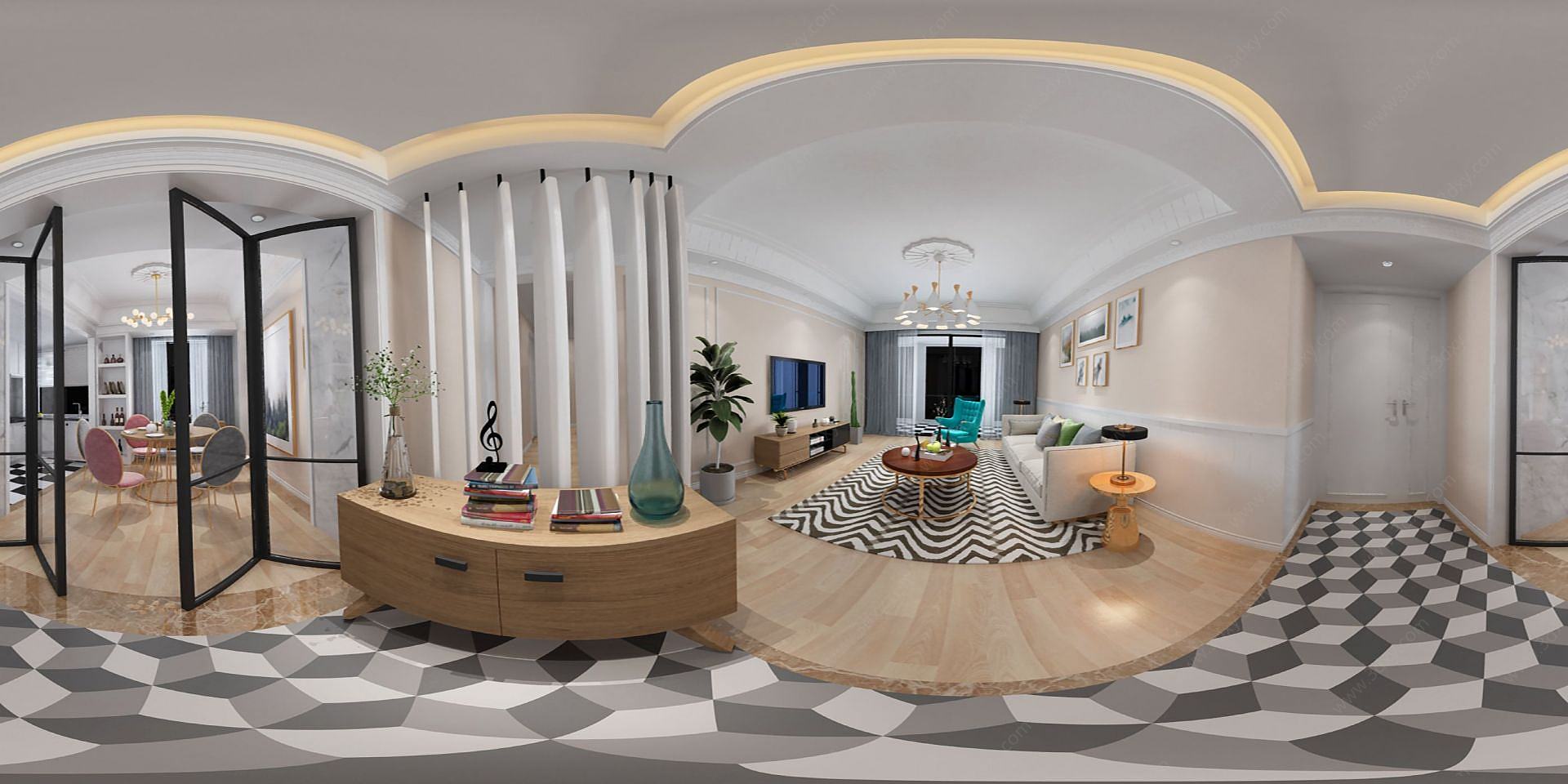 北欧风格客厅3D模型