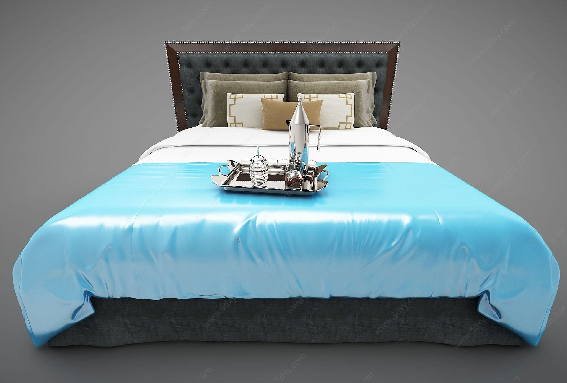 现代风格欧式床3D模型