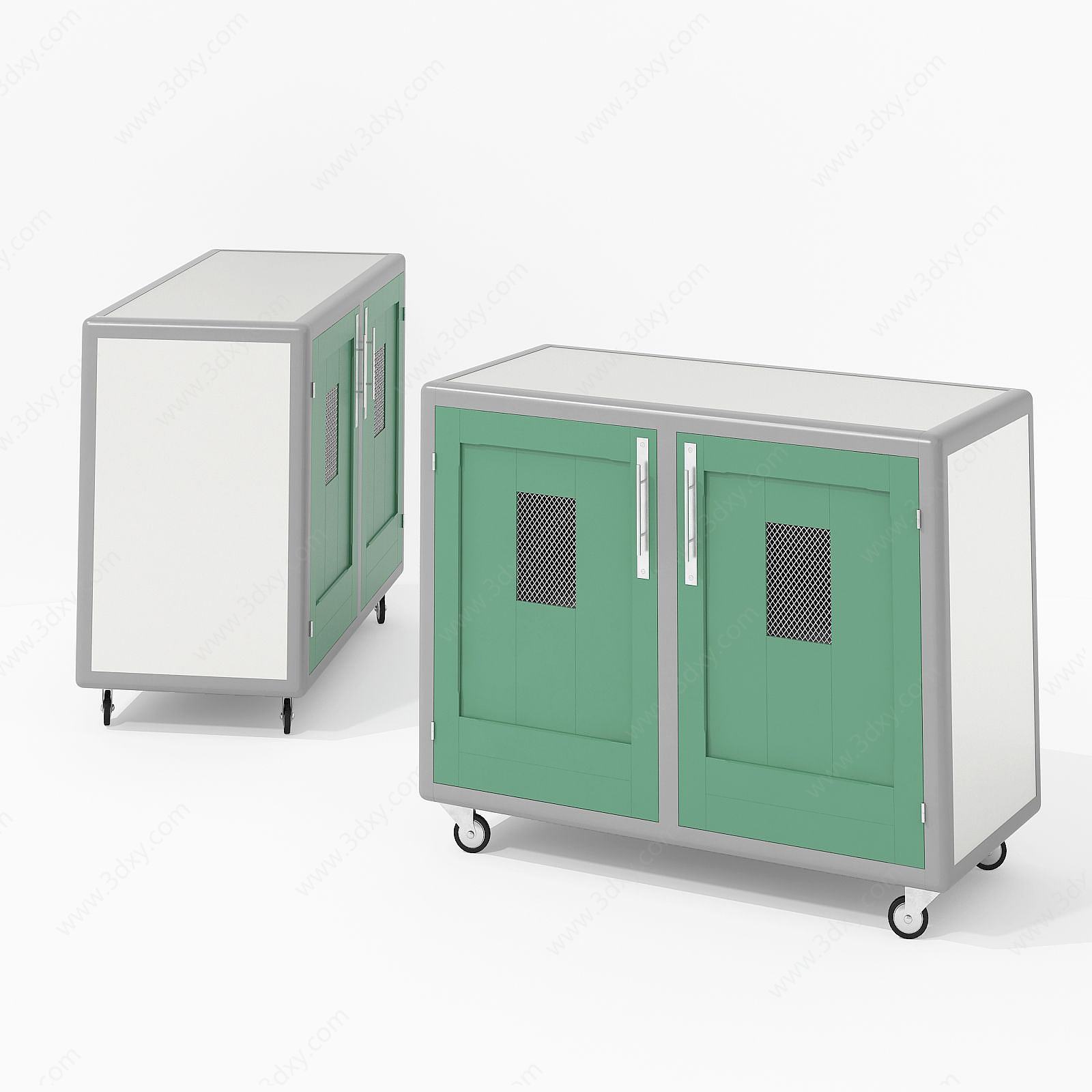 现代储物柜移动边柜3D模型