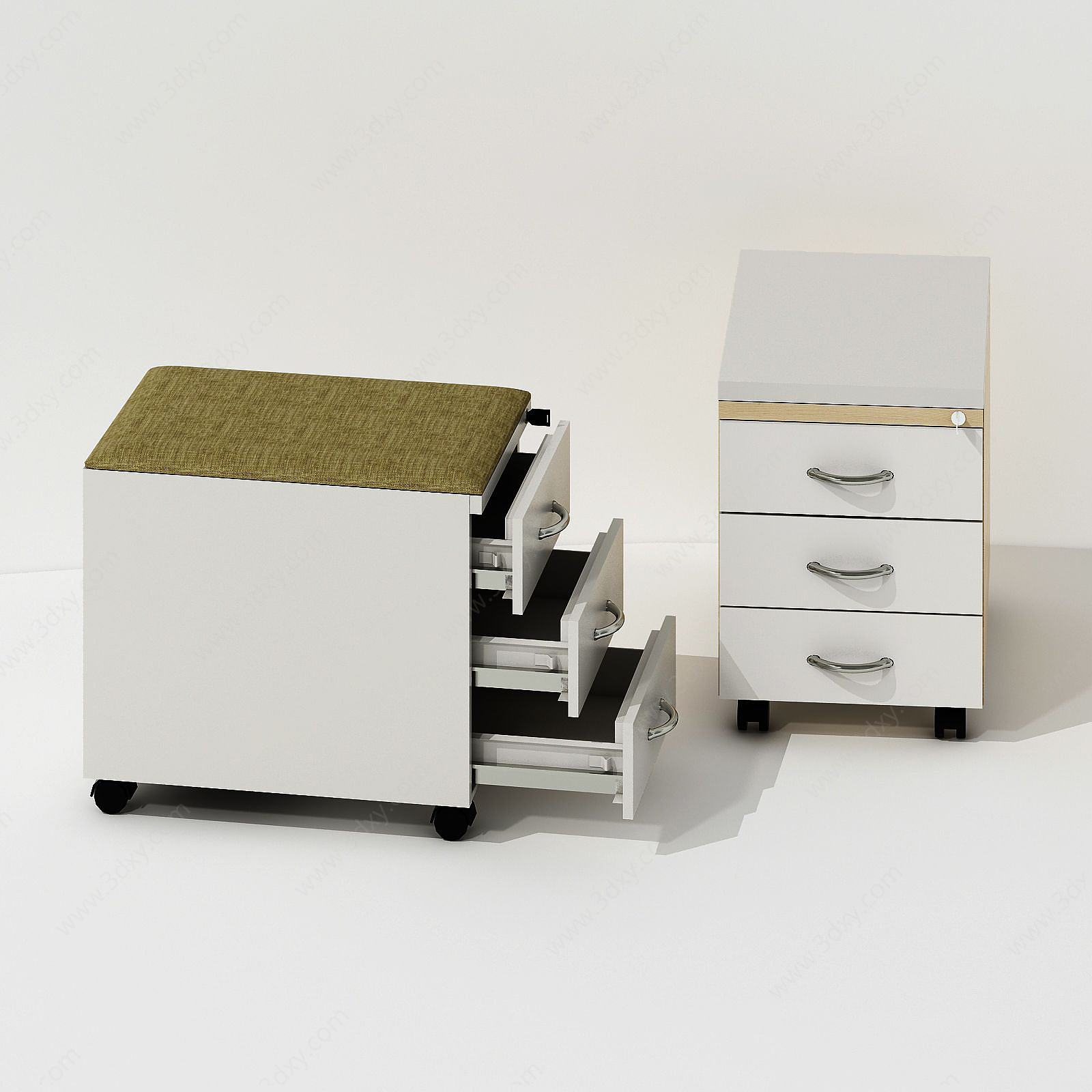 现代边柜移动咖啡桌3D模型