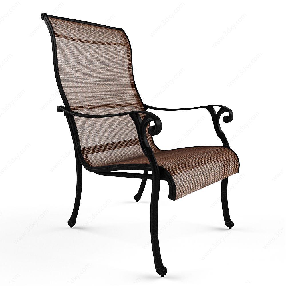 现代铁艺休闲椅3D模型