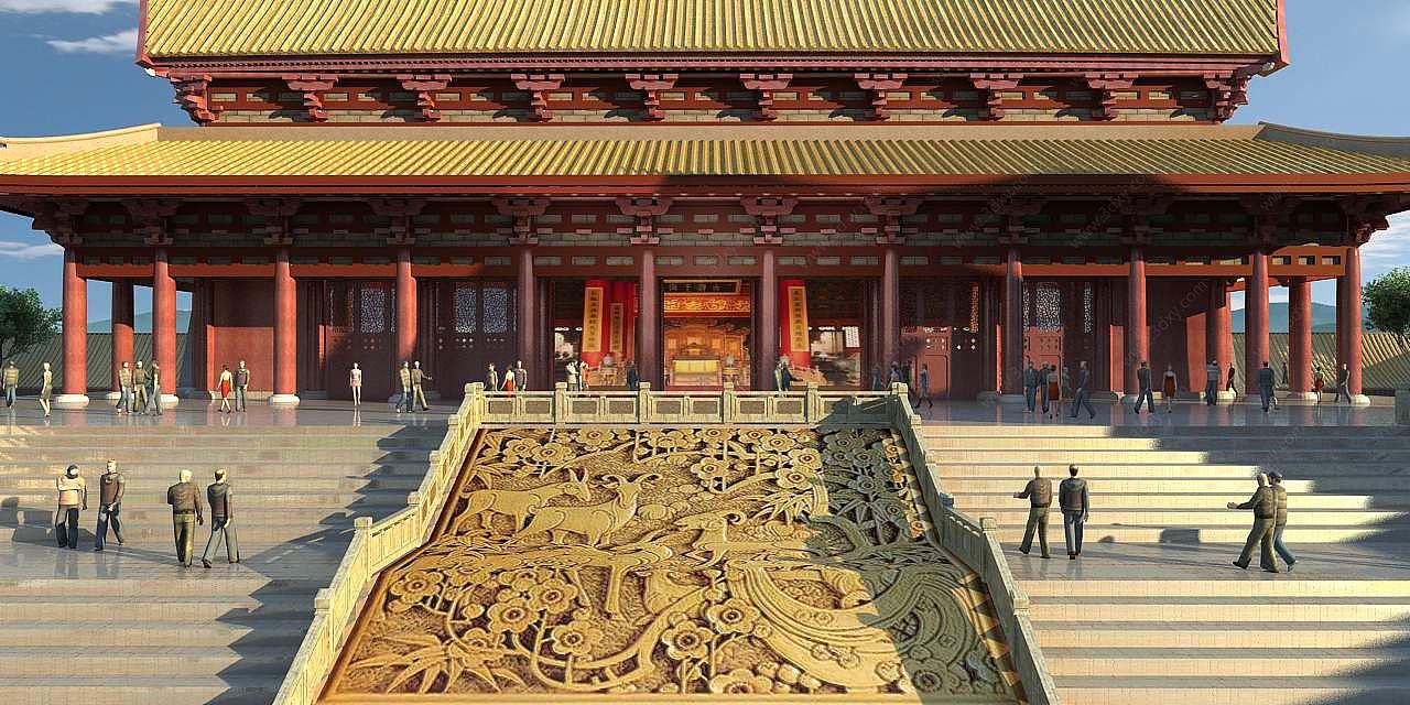古建寺庙大殿3D模型