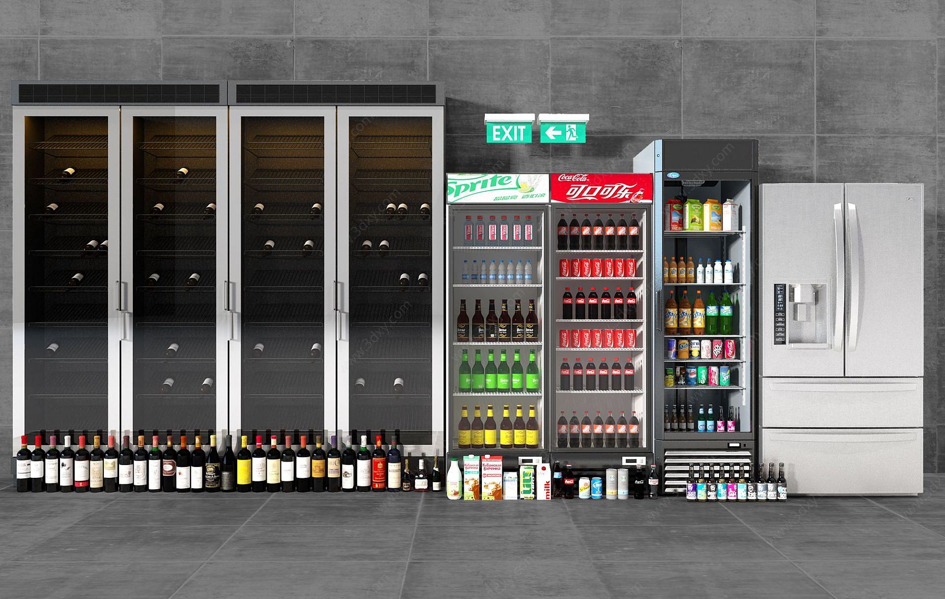 超市冰柜3D模型