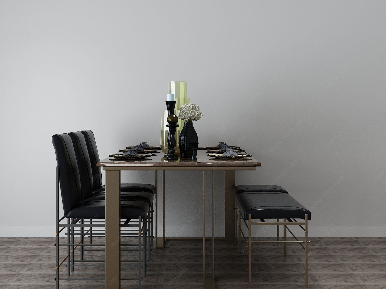 家具饰品组合餐桌3D模型