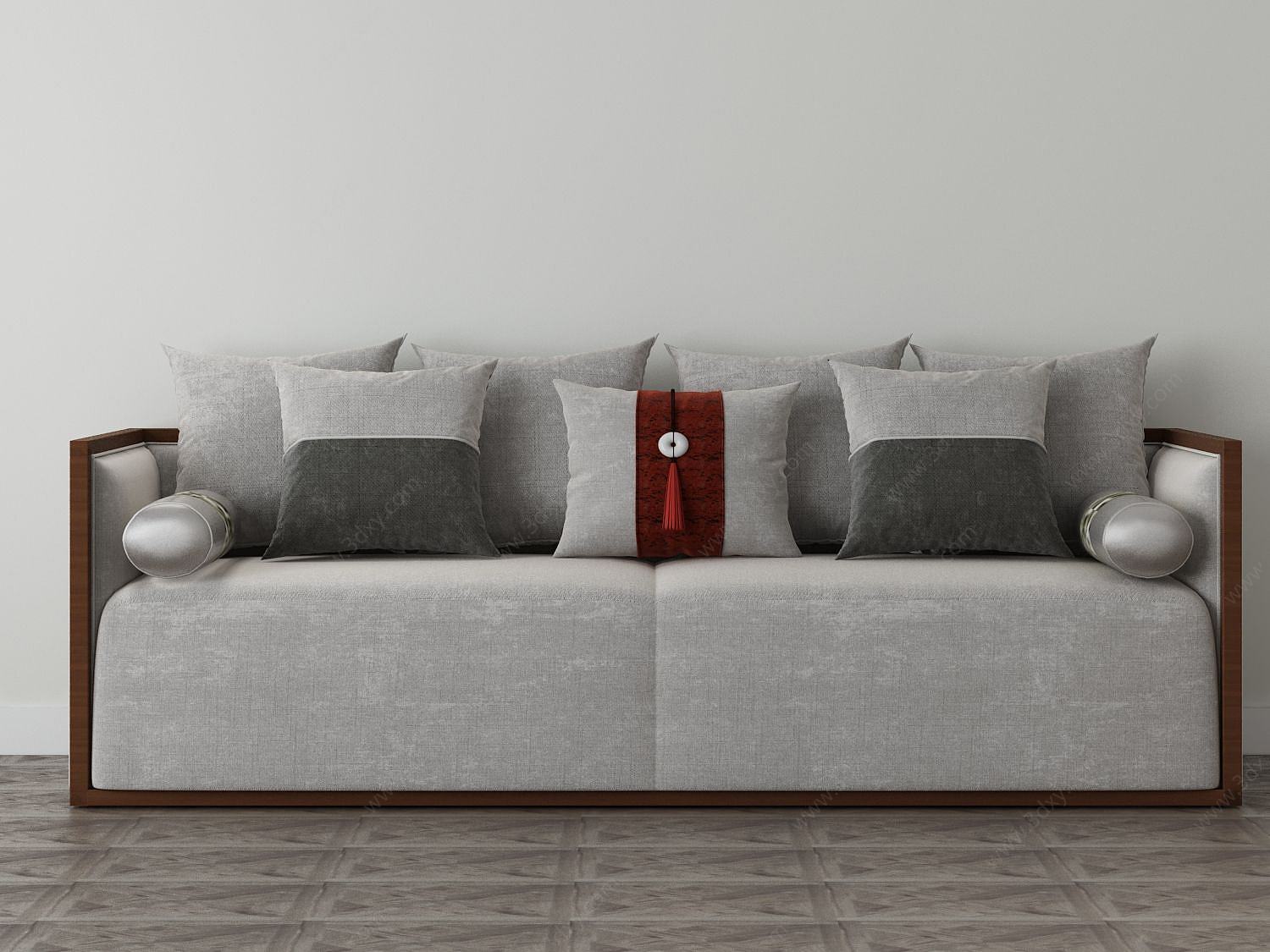 家具饰品组合中式沙发3D模型