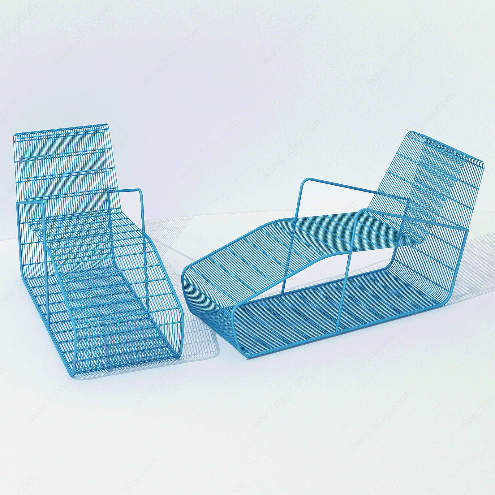 现代休闲户外躺椅休闲椅3D模型