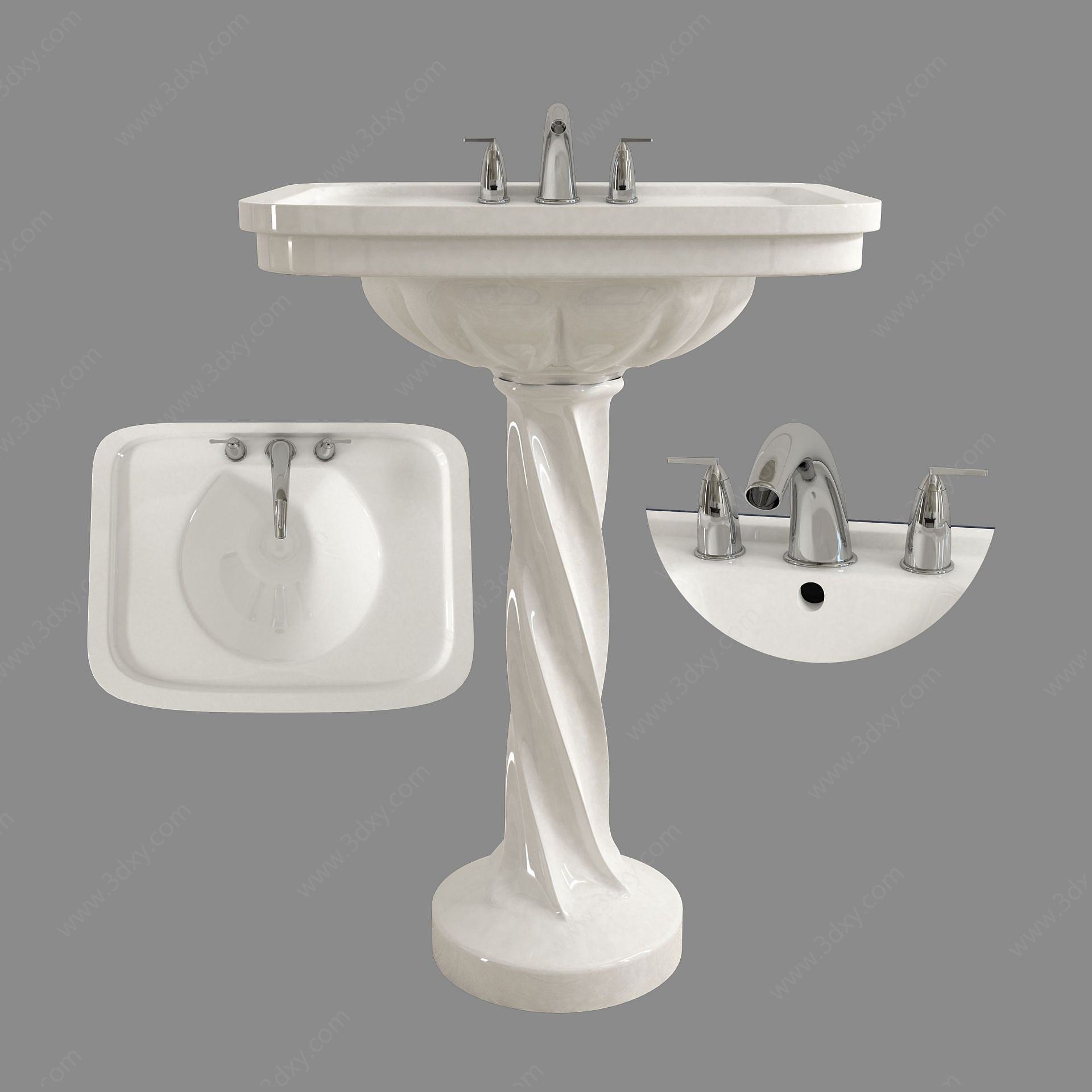 现代卫浴洗手盆3D模型