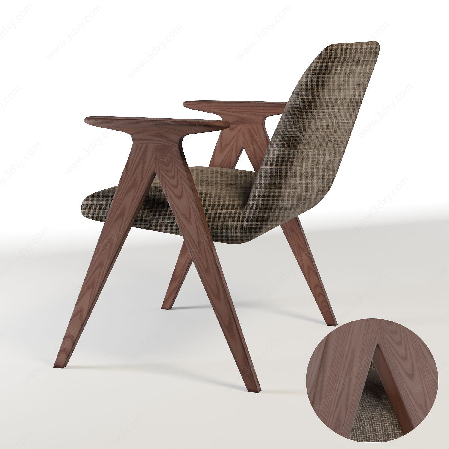 简欧休闲麻椅3D模型