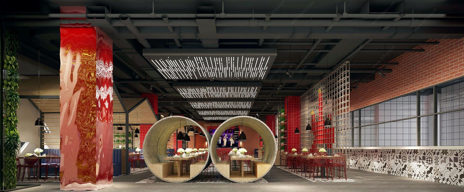 现代风格音乐餐厅咖啡店3D模型