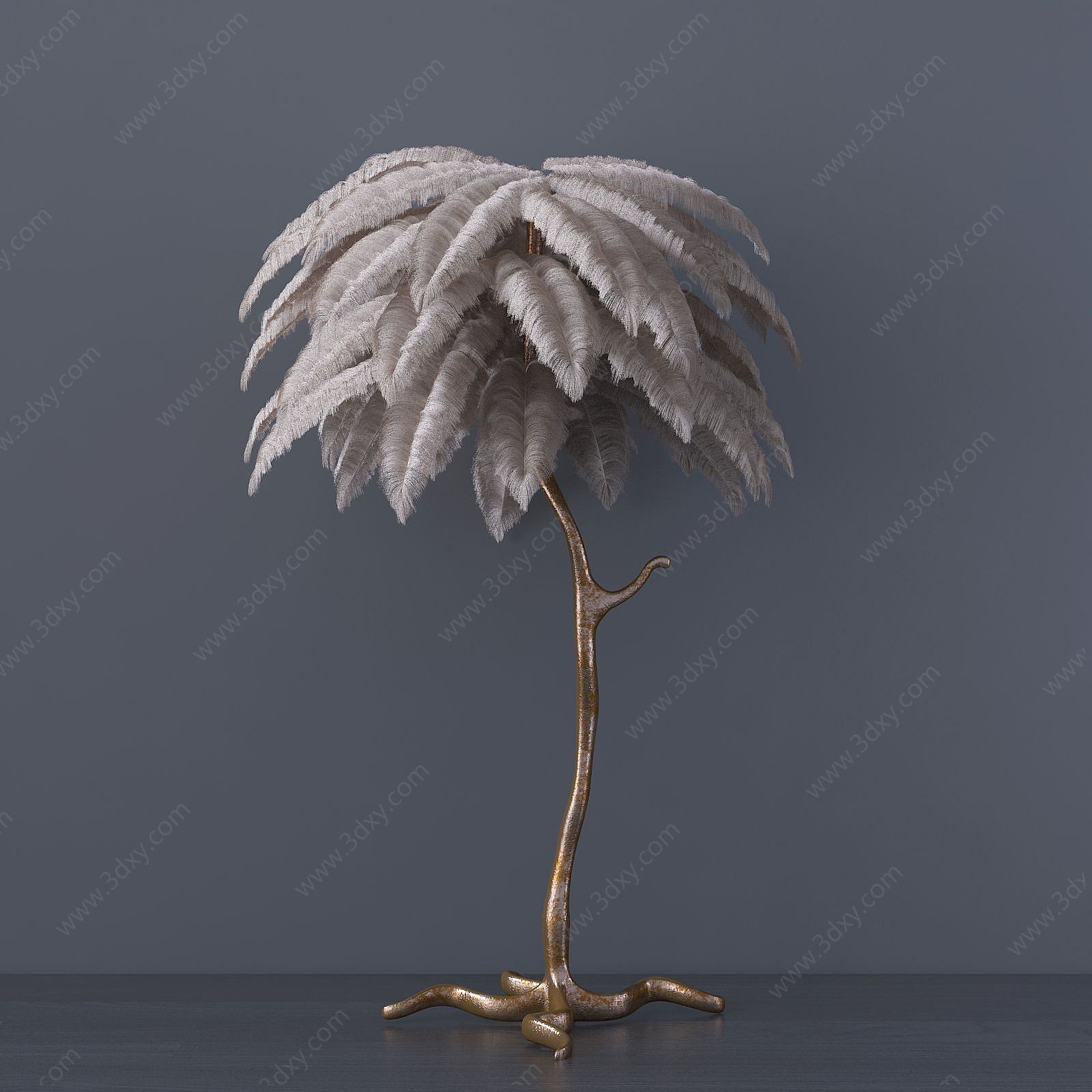现代装饰椰树落地灯3D模型