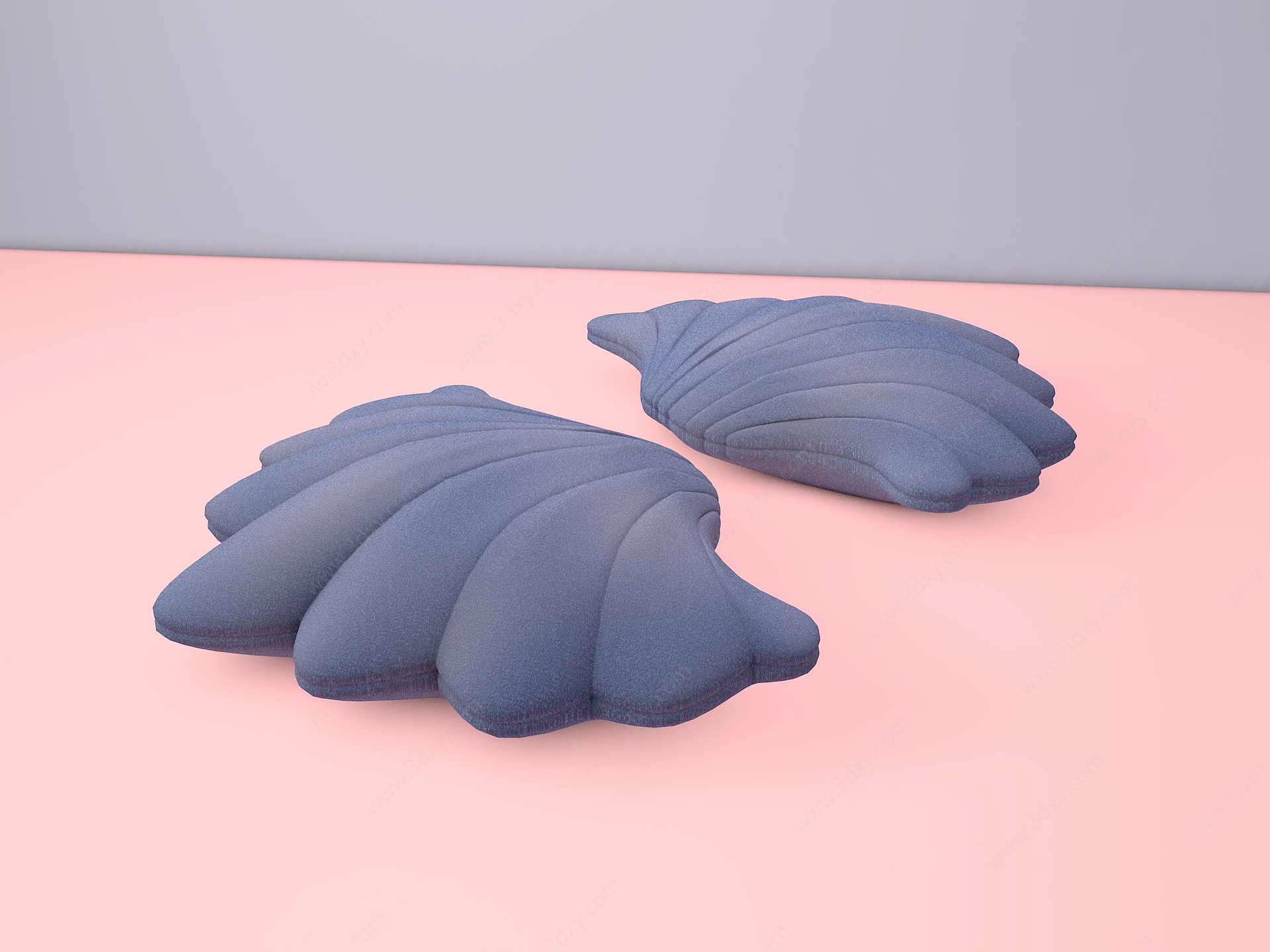 现代贝壳抱枕装饰3D模型