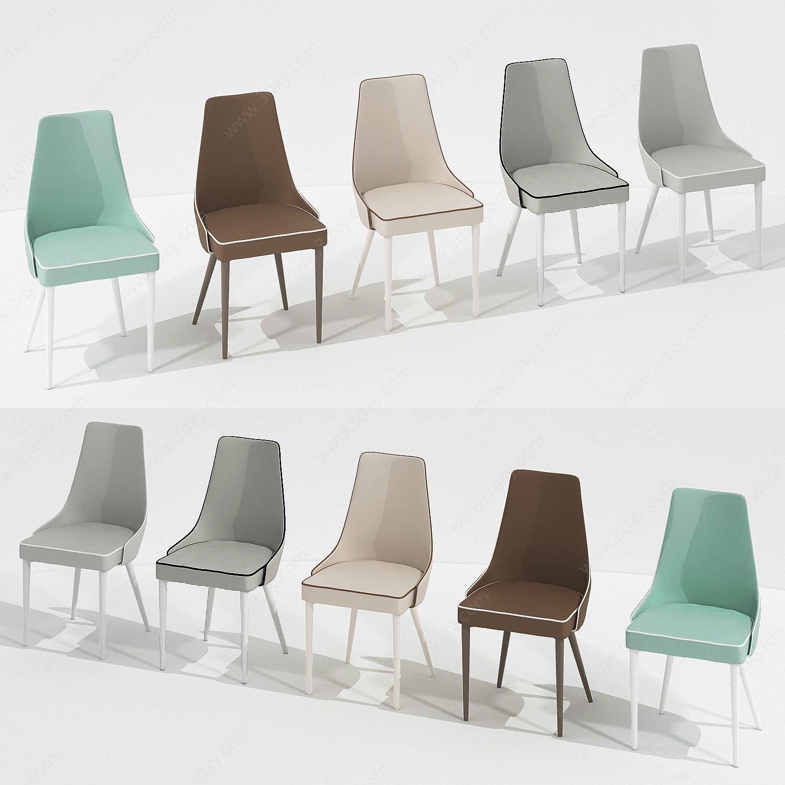 现代居家休闲椅组合3D模型