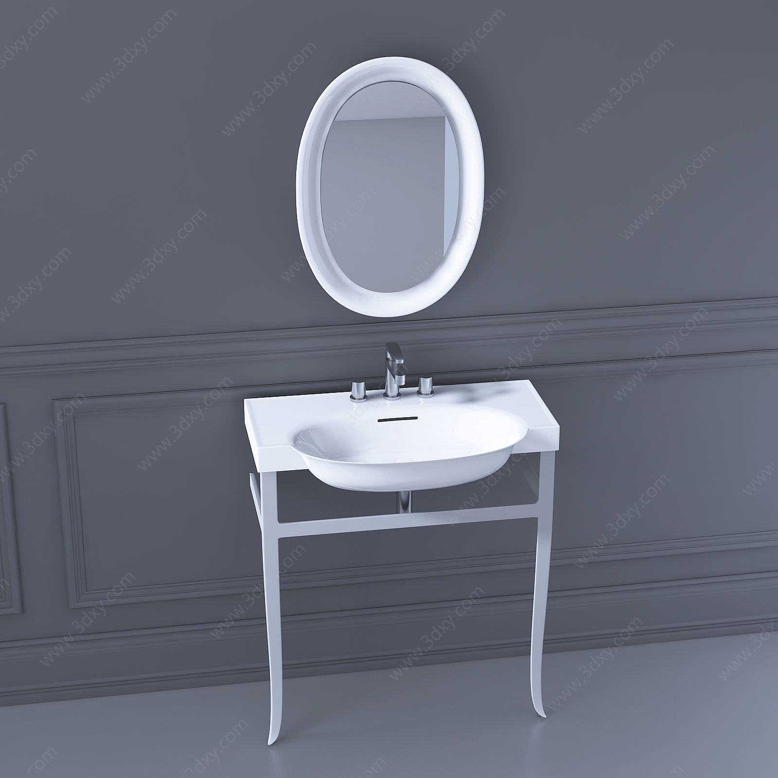 现代卫生间洗手台3D模型