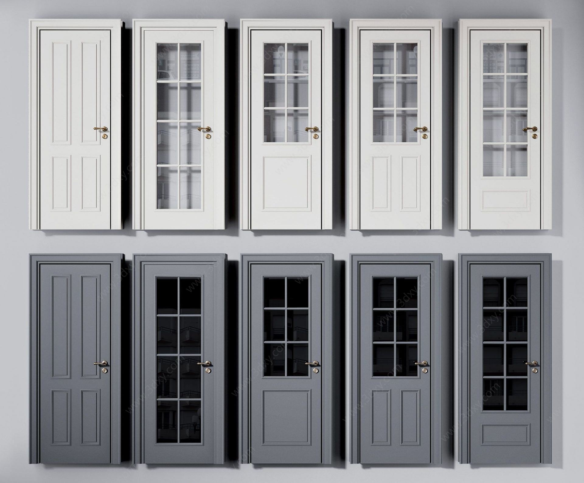 房间门组合3D模型