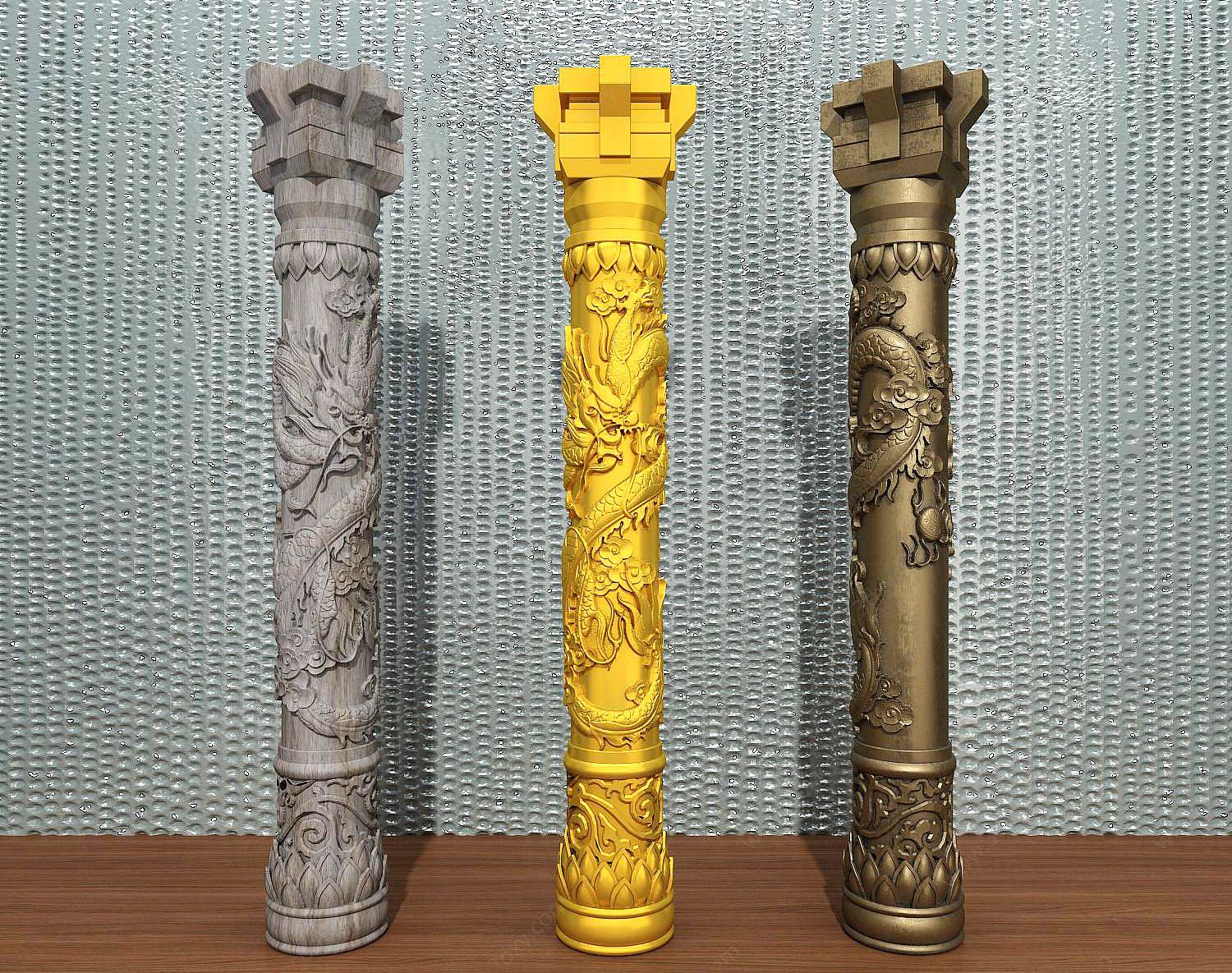 雕花柱头3D模型