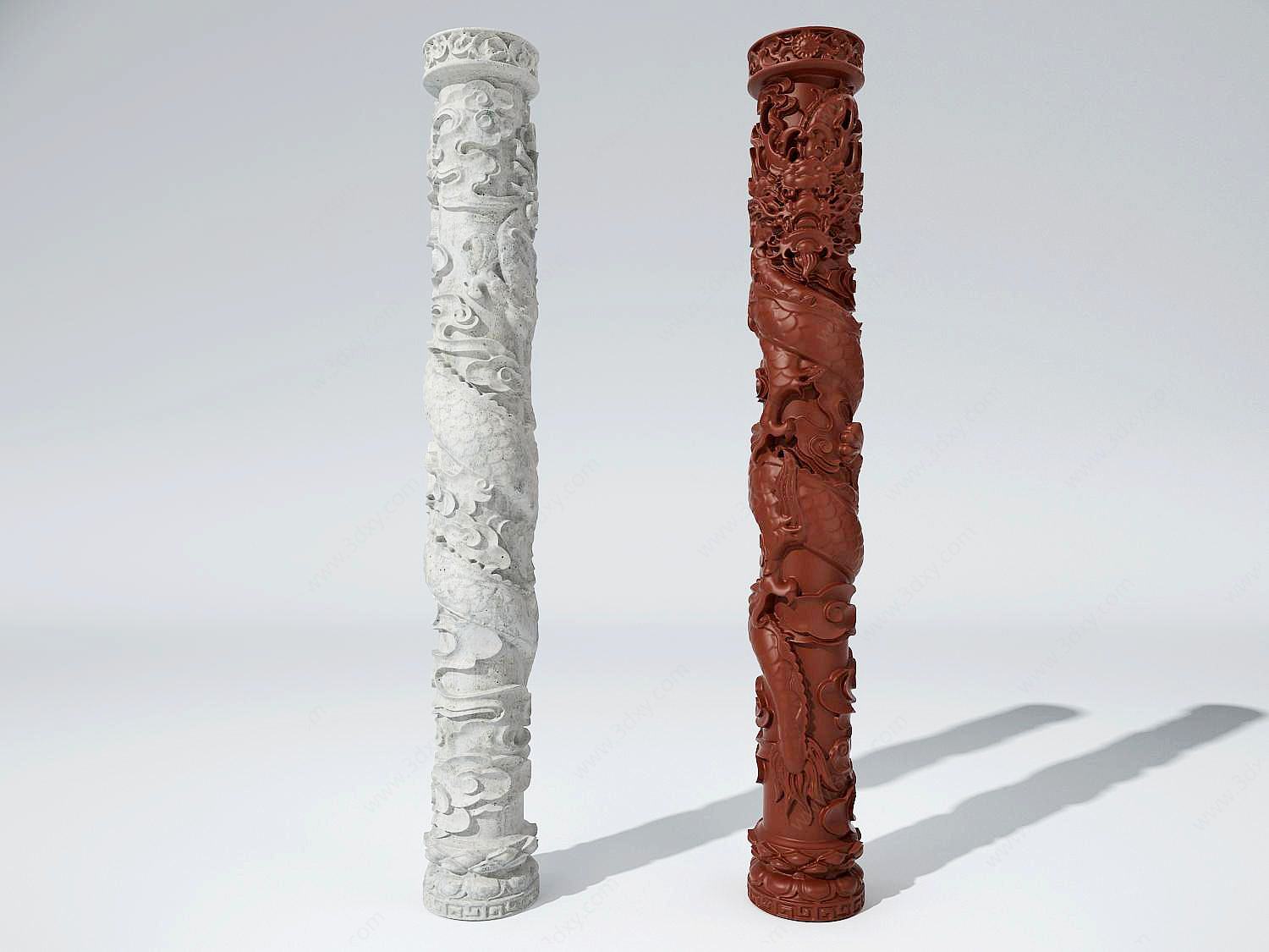 雕像柱子3D模型
