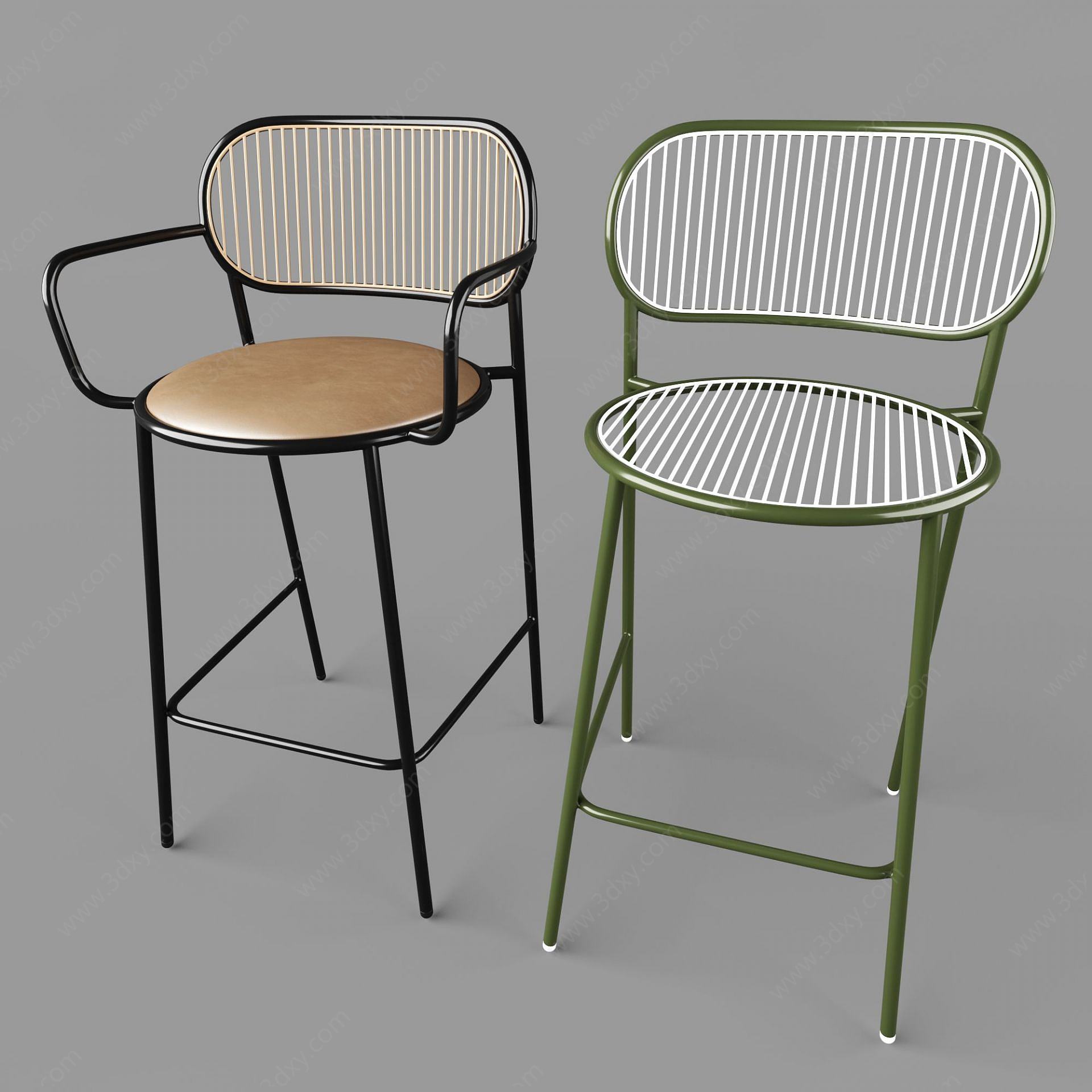 现代铁艺室内椅3D模型