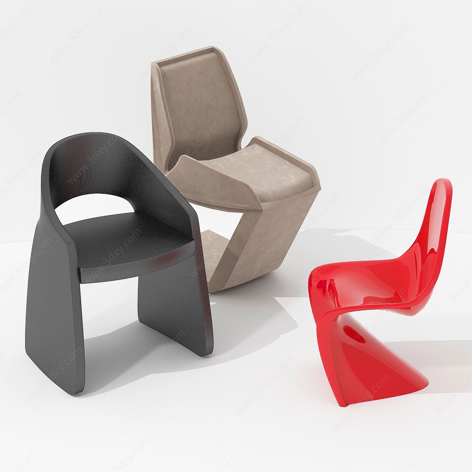 简欧式休闲小单椅3D模型