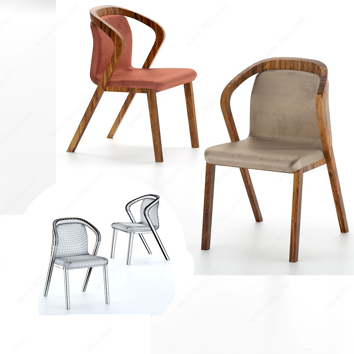 简欧现代化休闲室内椅3D模型
