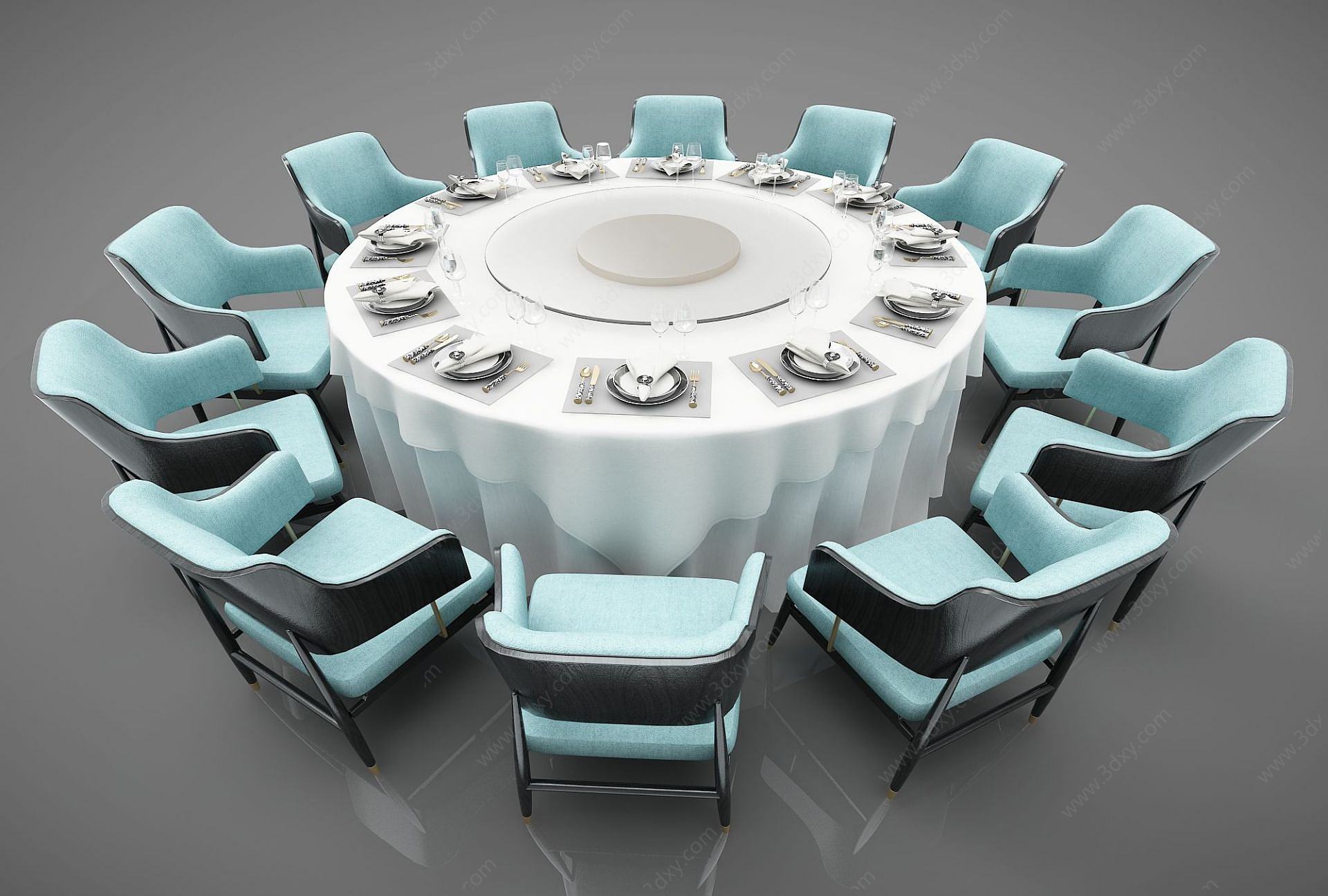 酒店餐桌椅3D模型