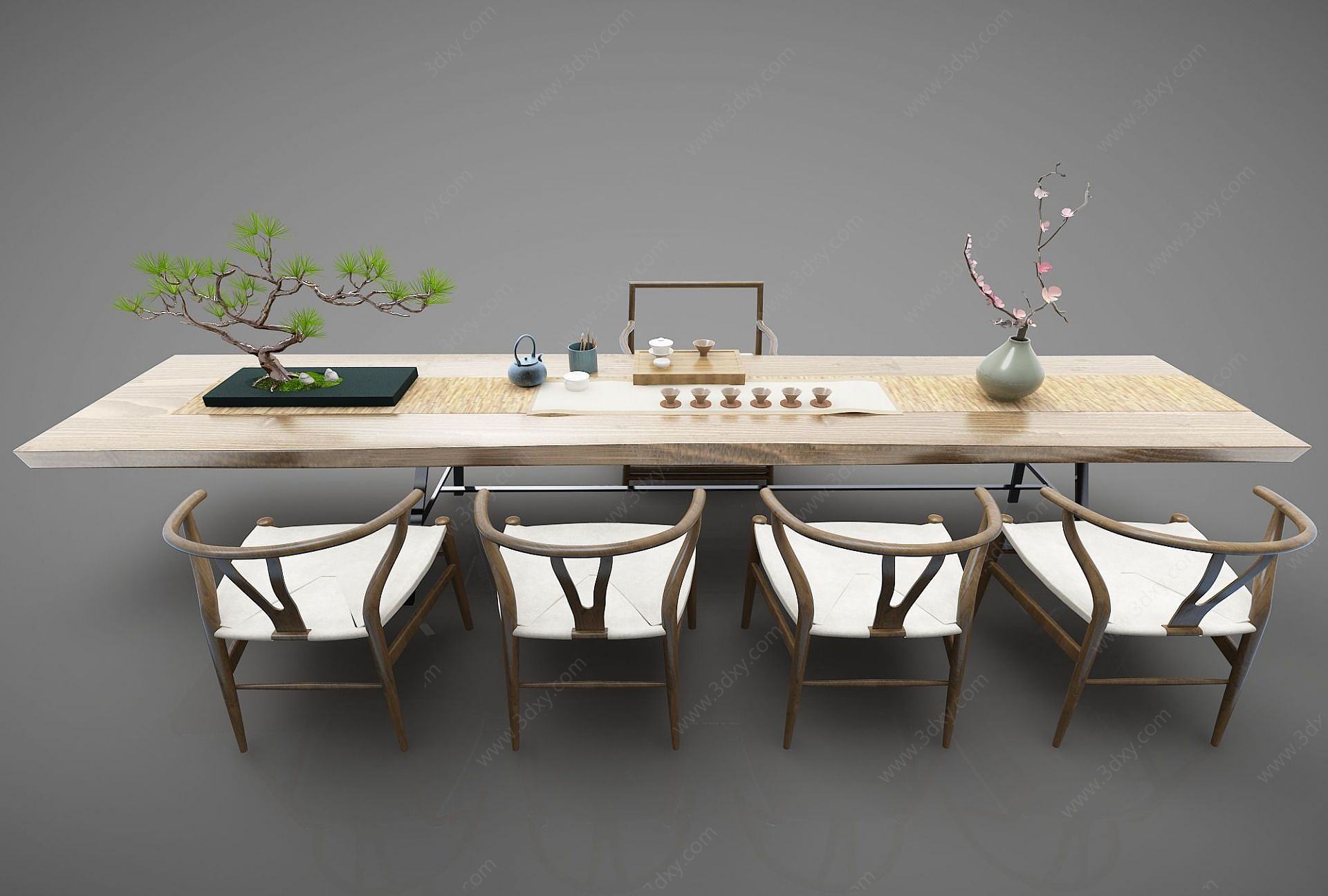 现代风格茶桌3D模型