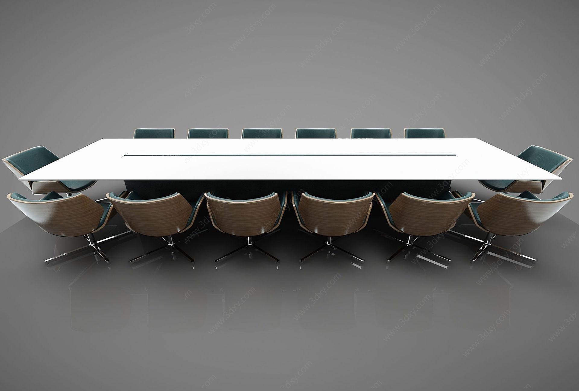 现代风格会议桌3D模型