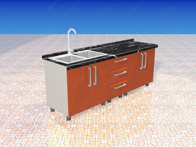 厨房水盆3D模型