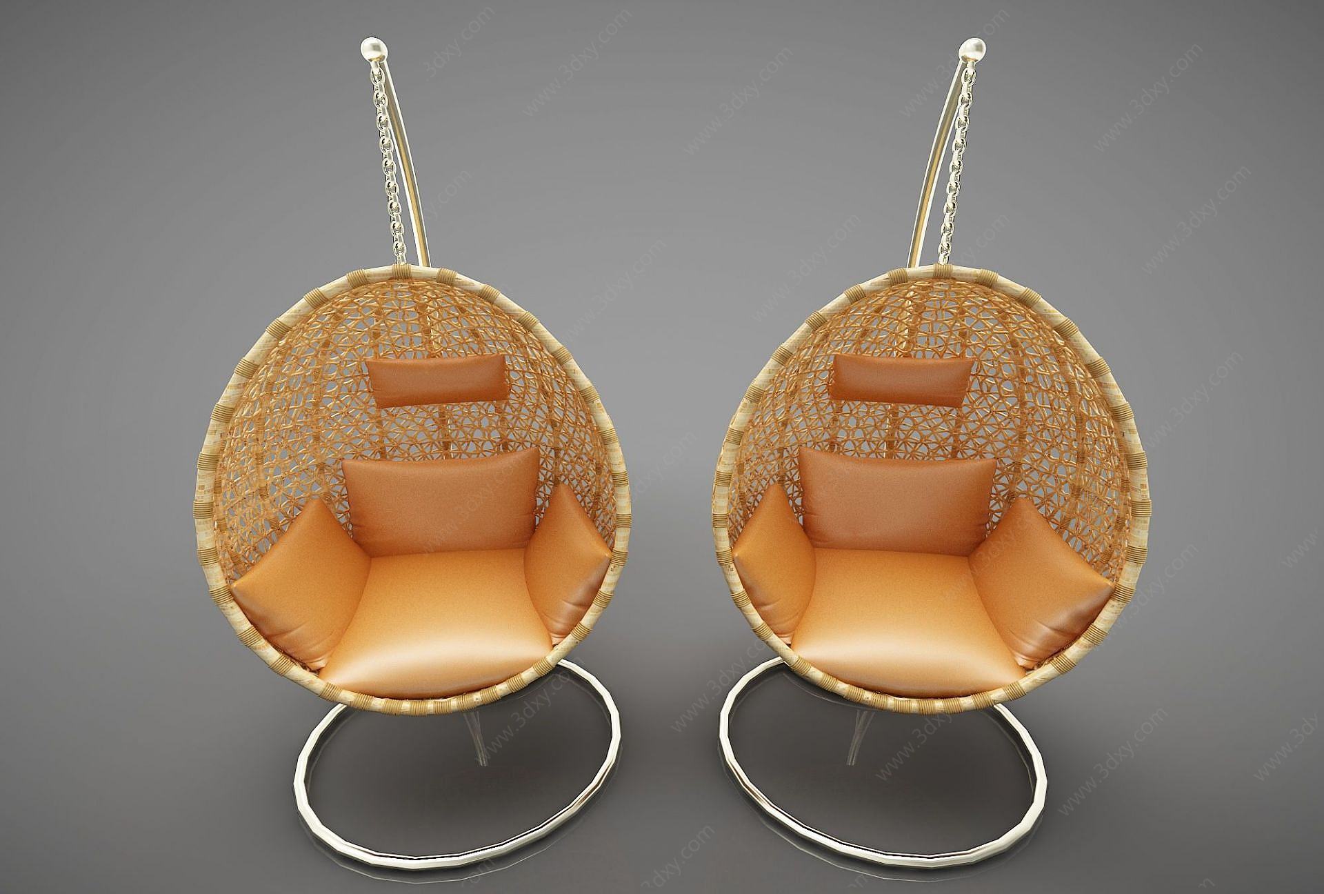 现代木质休闲椅3D模型