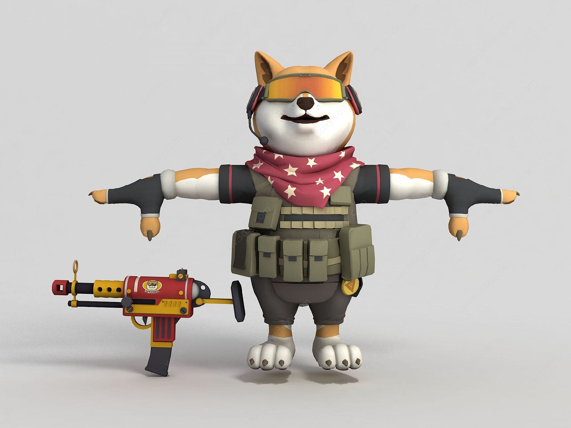 王牌战士柴犬3D模型
