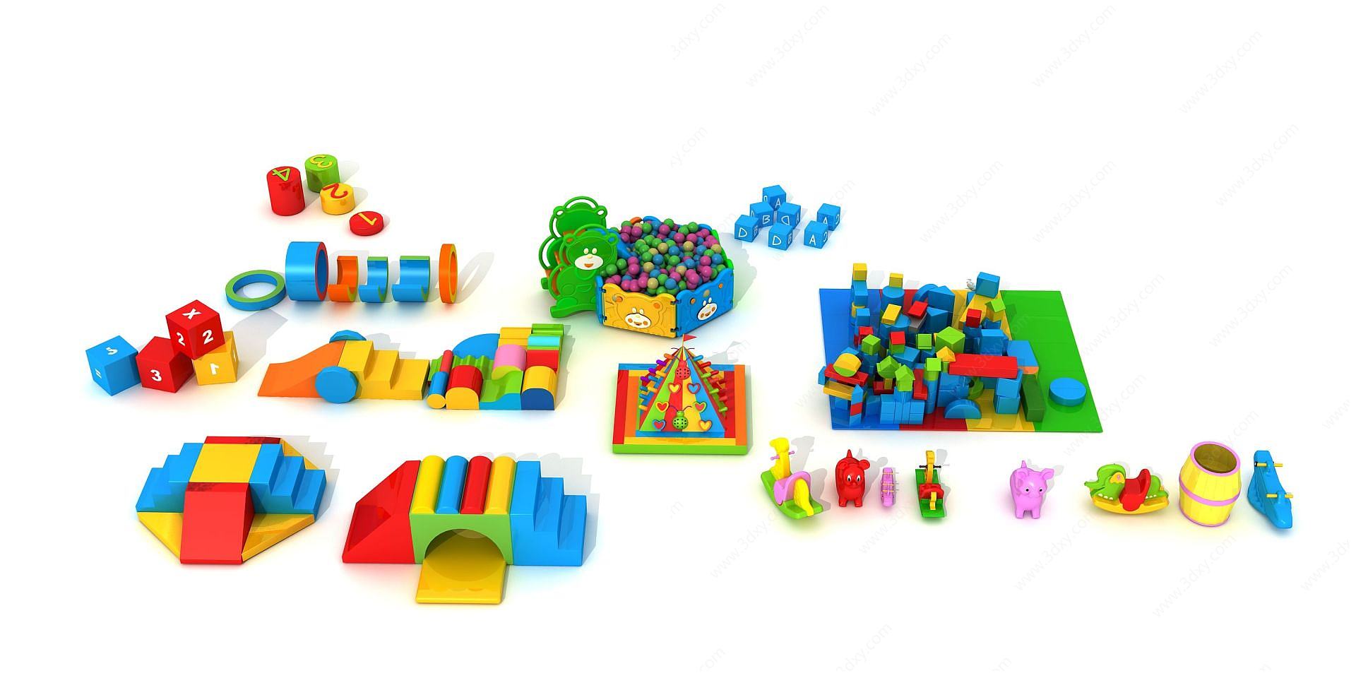 建构玩具3D模型