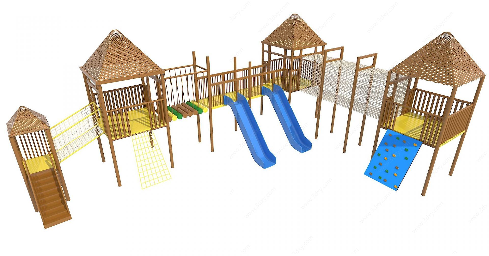 木滑梯3D模型