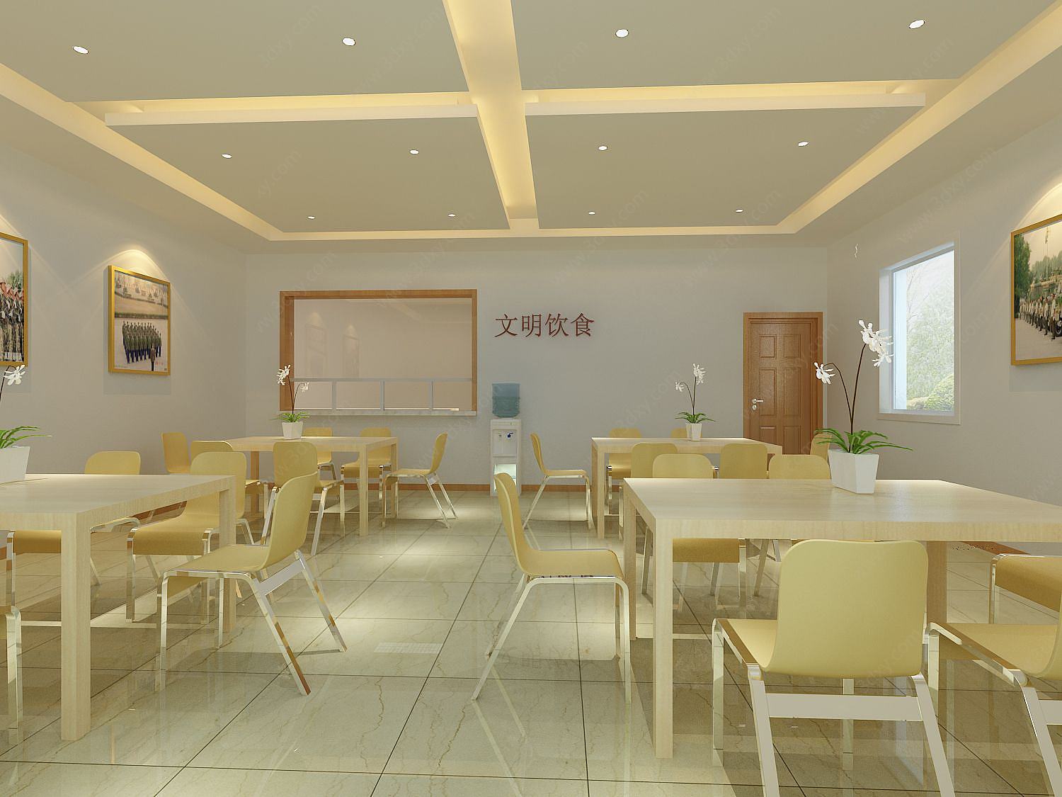 食堂餐厅3D模型