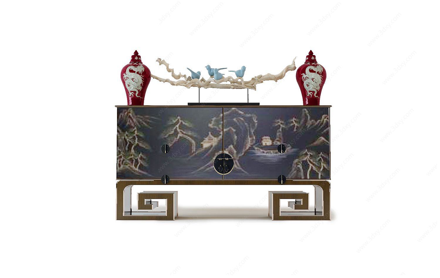 中式装饰柜3D模型