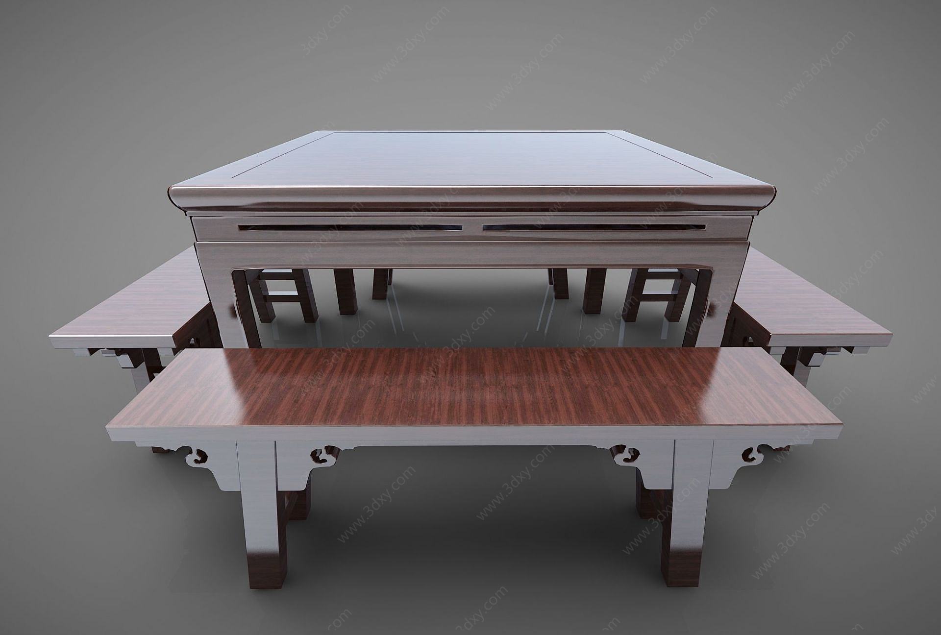 现代风格茶桌3D模型