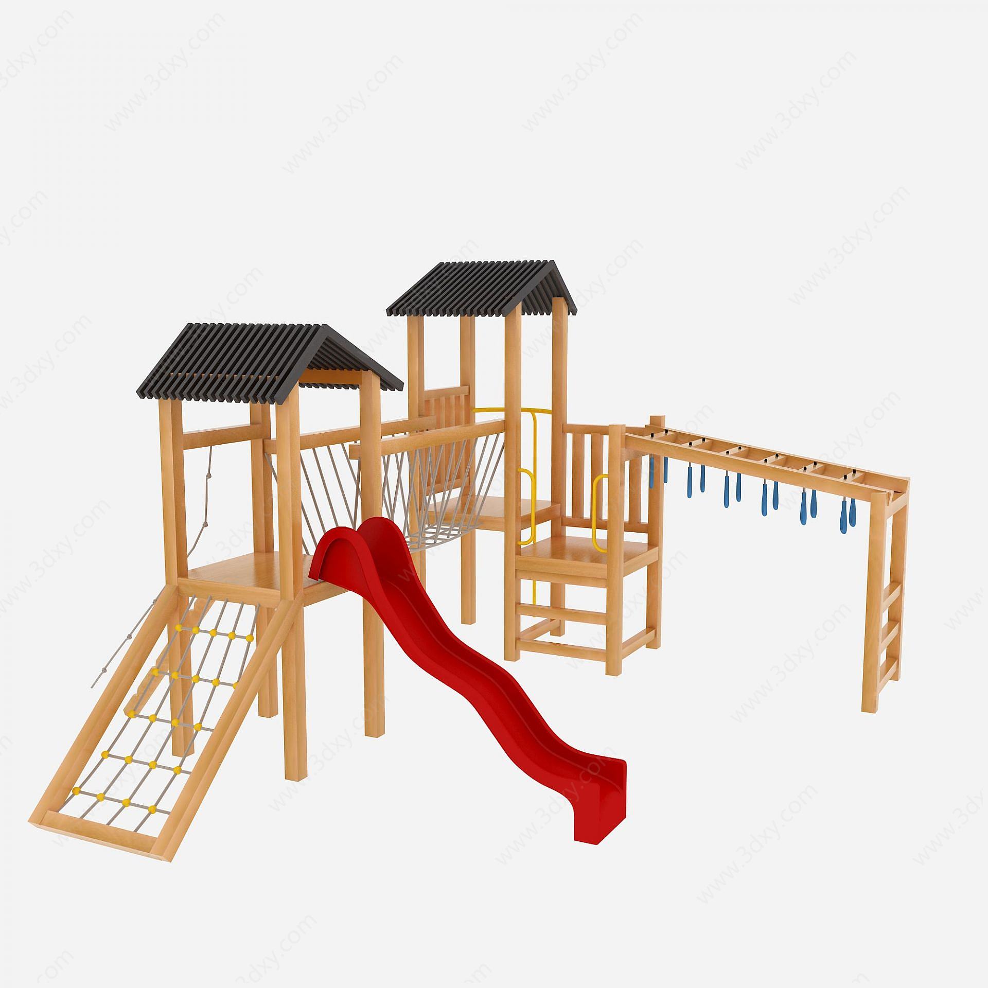 儿童木制滑梯3D模型