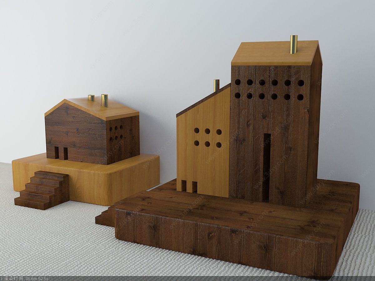 治愈小房子摆件3D模型
