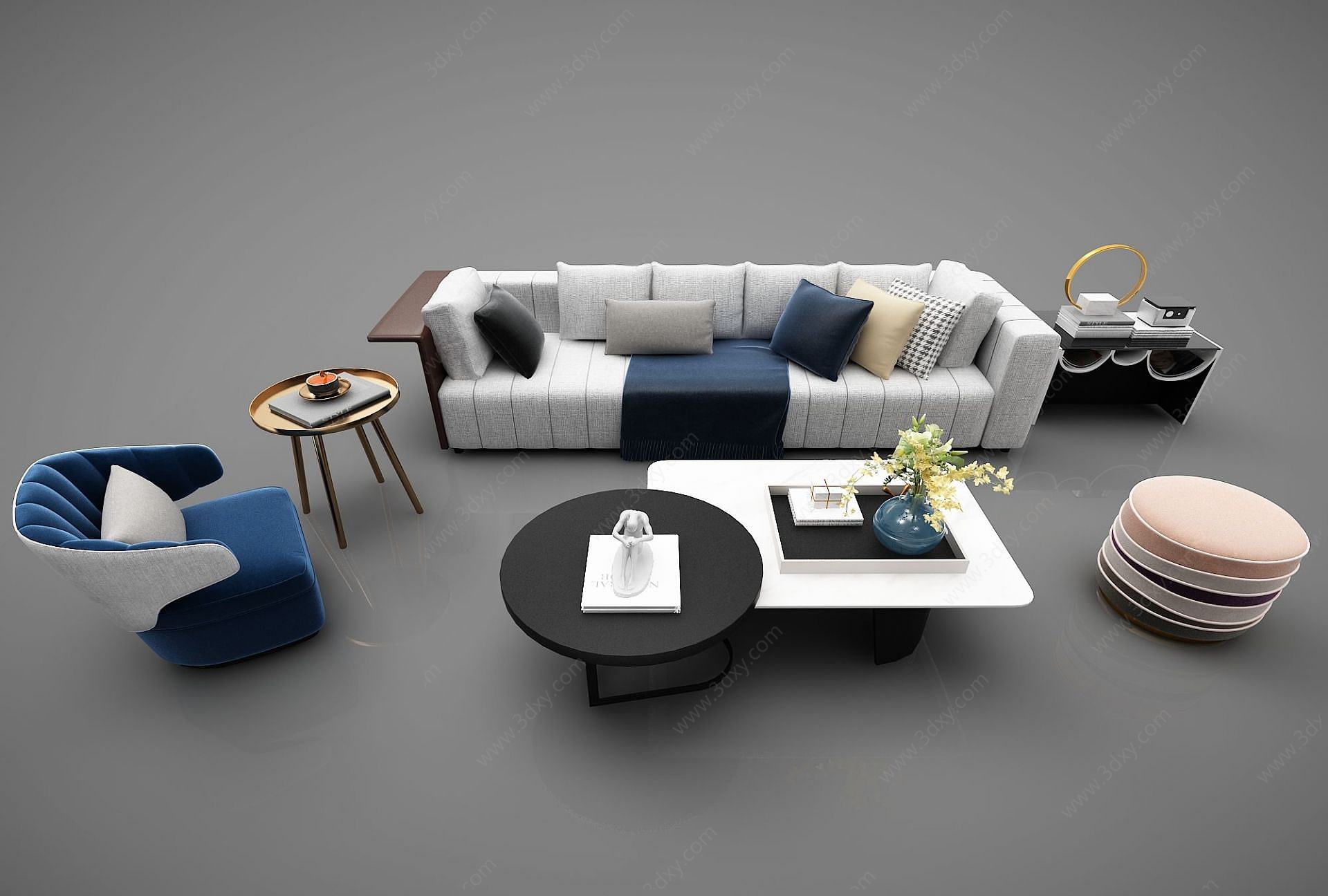 北欧轻奢沙发3D模型