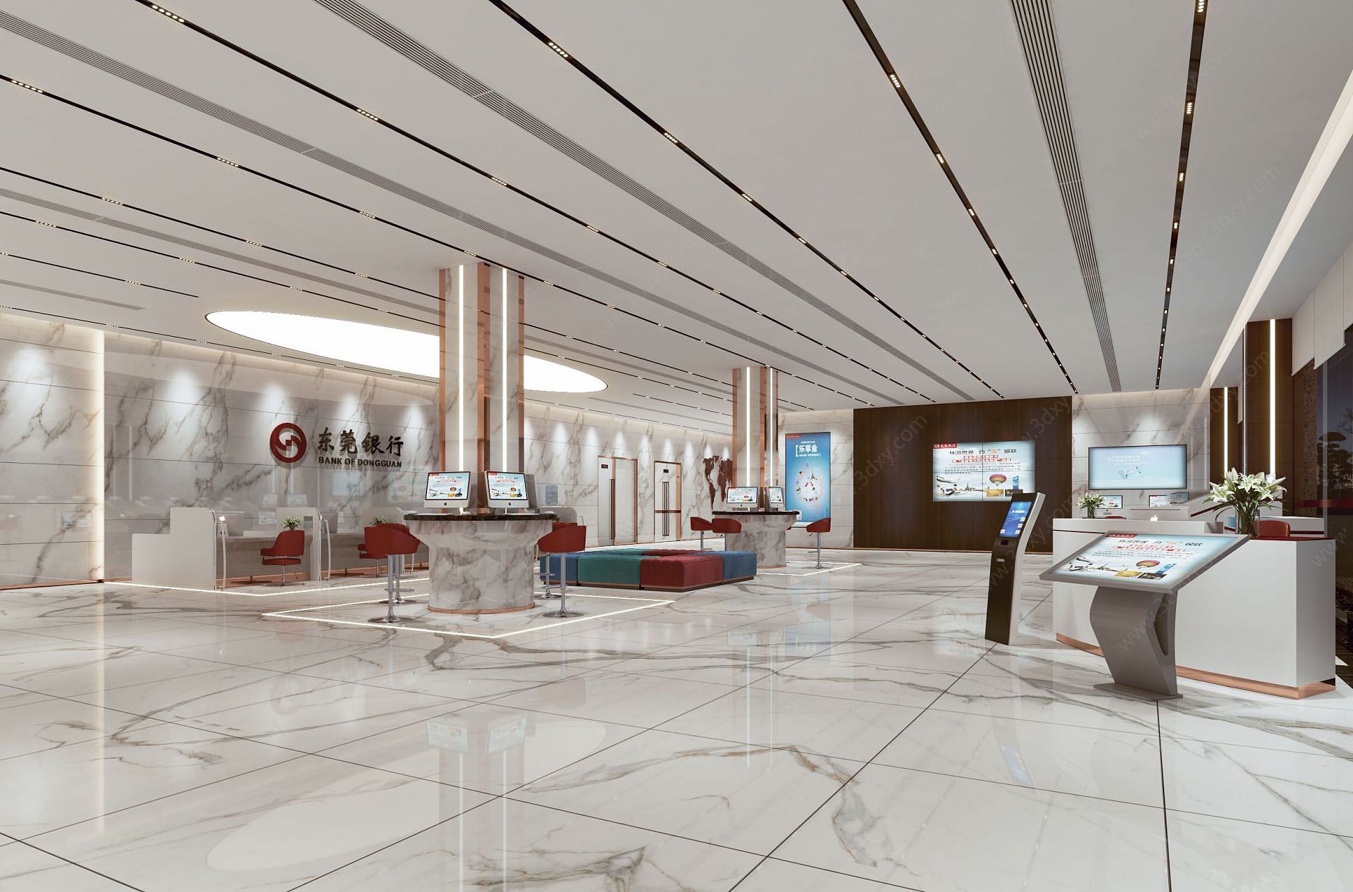 银行大厅3D模型