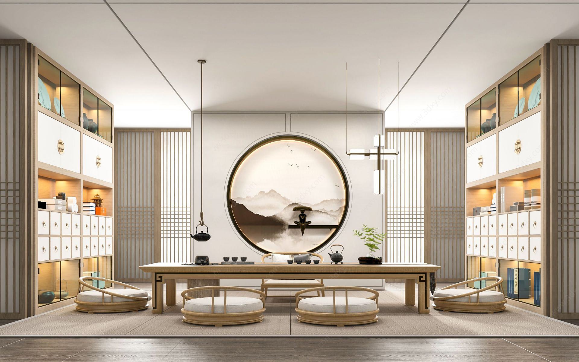 新中式茶室3D模型