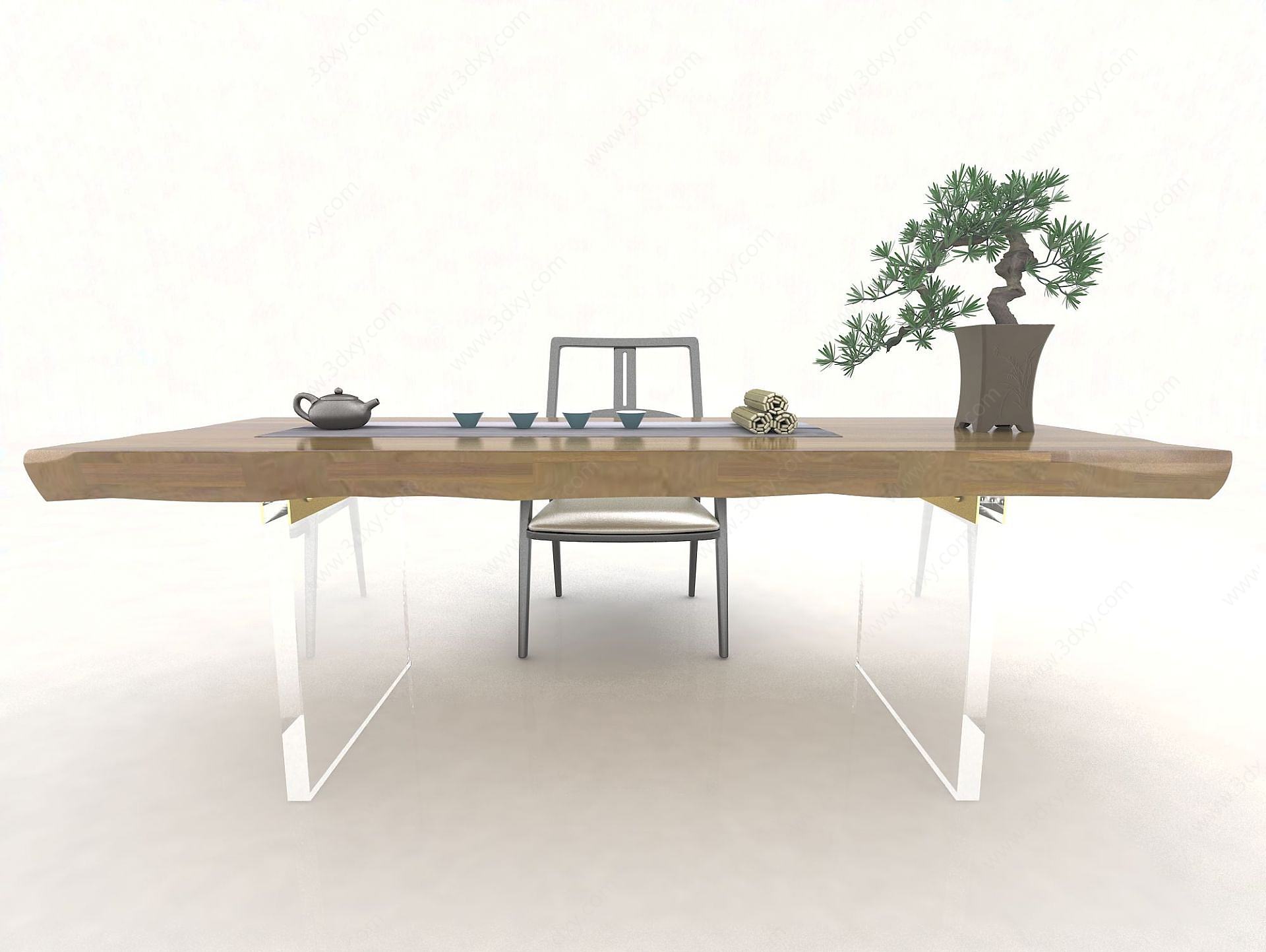 茶桌椅组合3D模型