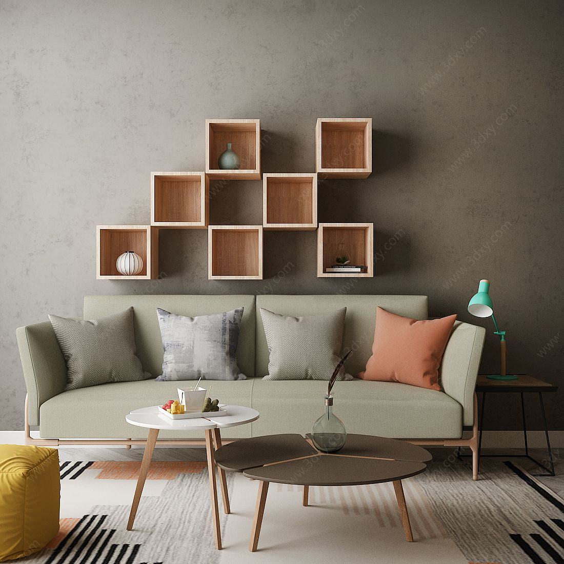 家具饰品组合休闲沙发3D模型