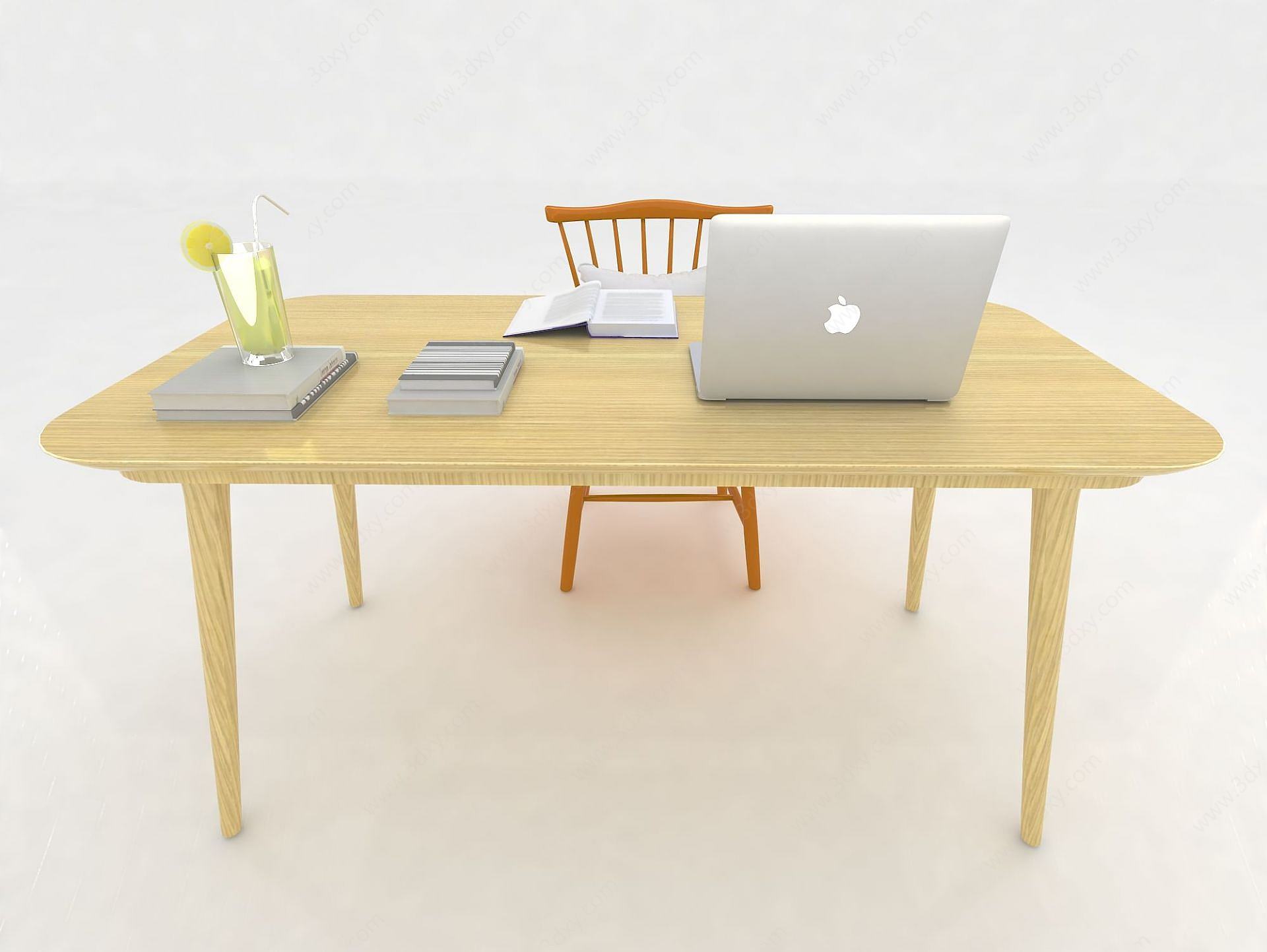 现代办公桌组合3D模型